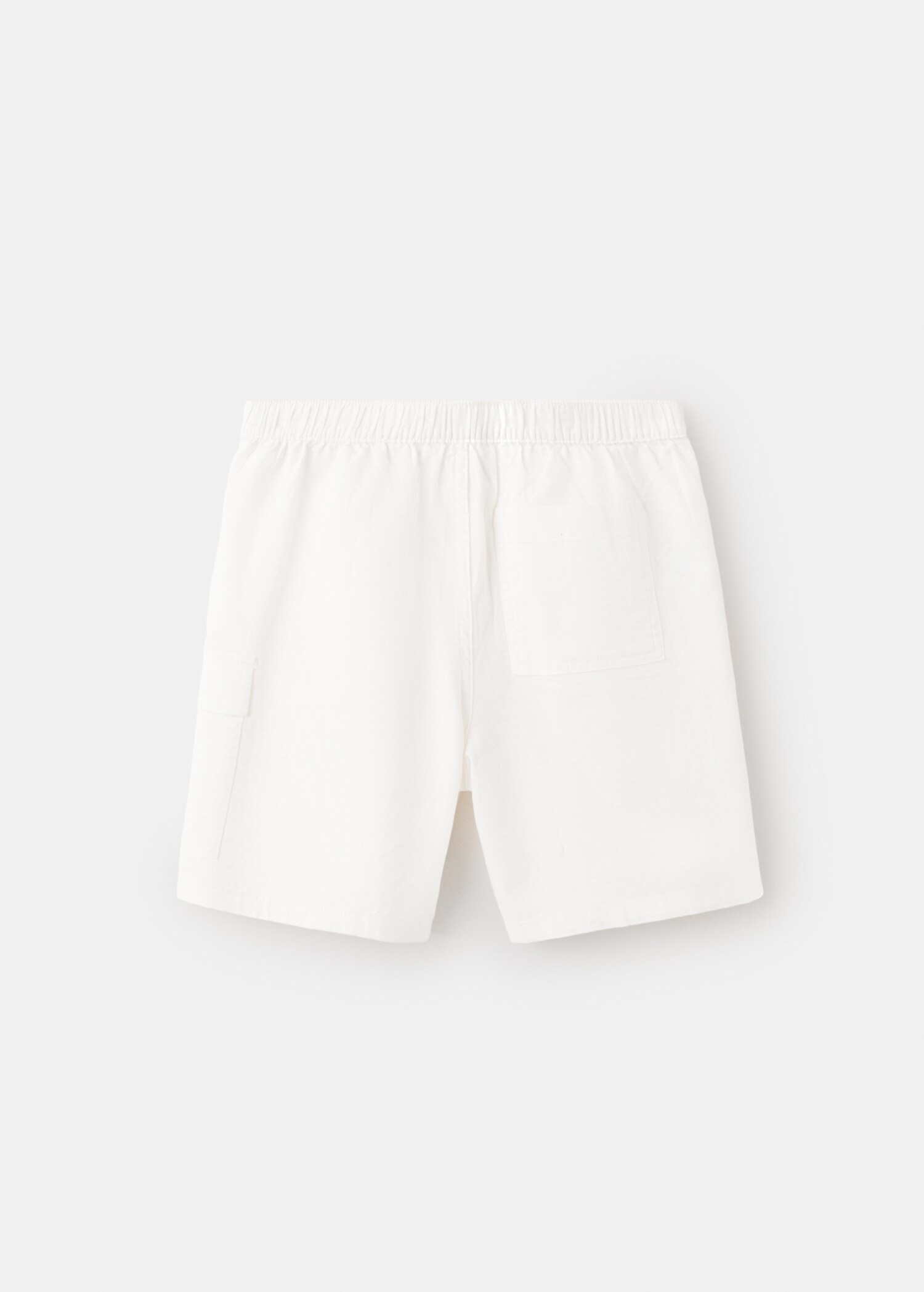 Linen and cotton blend cargo bermudas - Reverse of the article