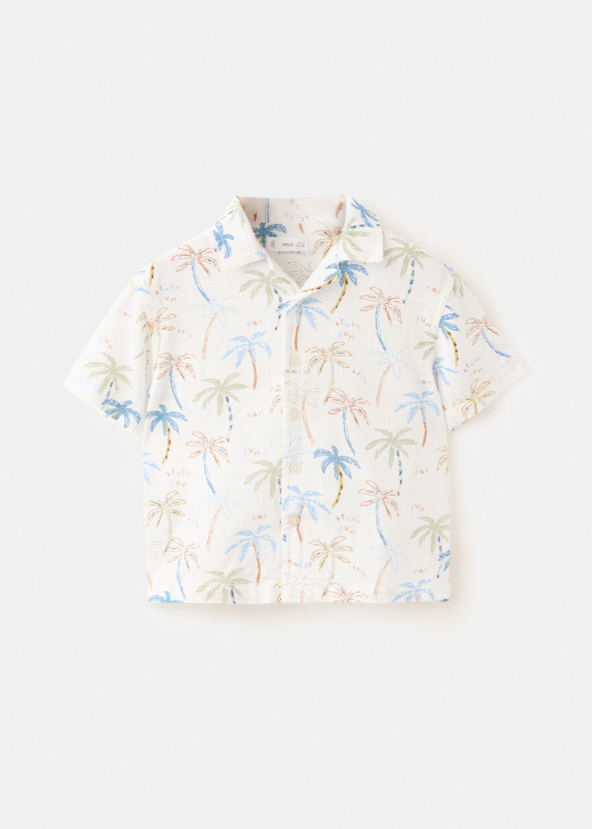 Palm trees design cotton shirt - Article without model, Off White. Ref: 27057907-00.