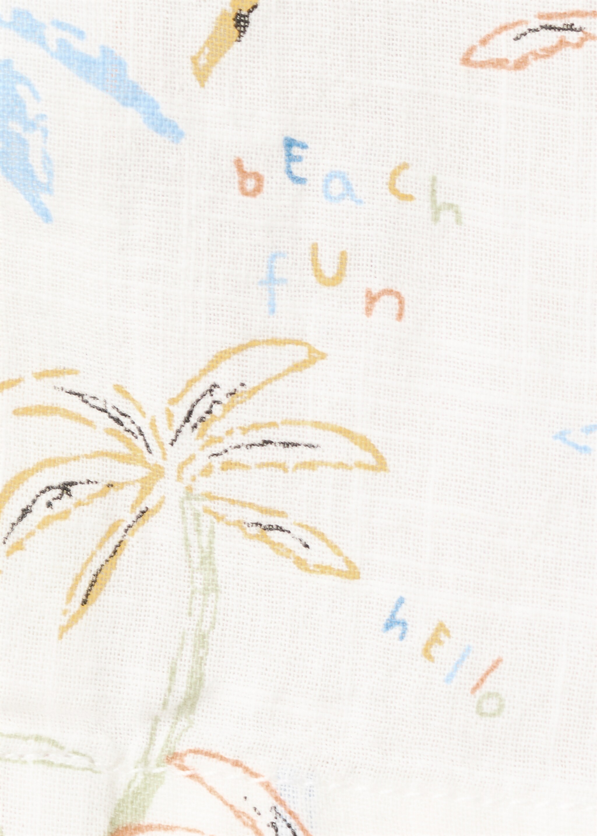 Palm trees design cotton shirt - Details of the article 0, Off White. Ref: 27057907-00.