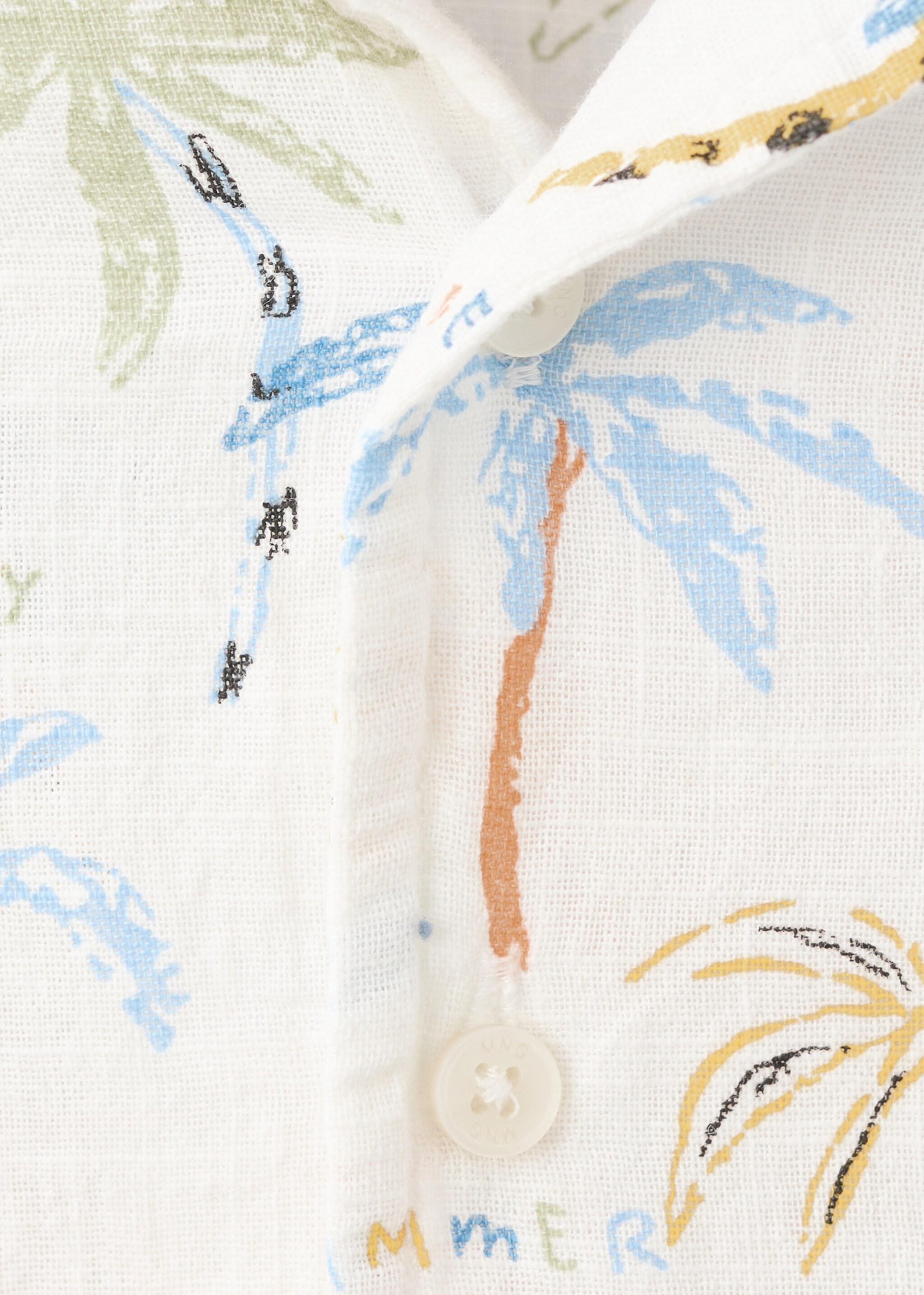 Palm trees design cotton shirt - Details of the article 8, Off White. Ref: 27057907-00.