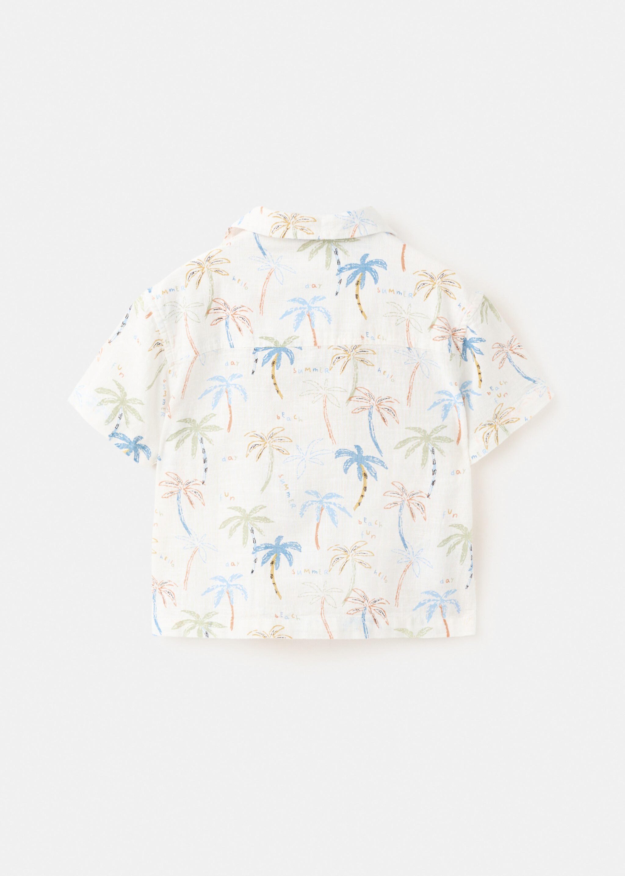 Palm trees design cotton shirt - Reverse of the article, Off White. Ref: 27057907-00.