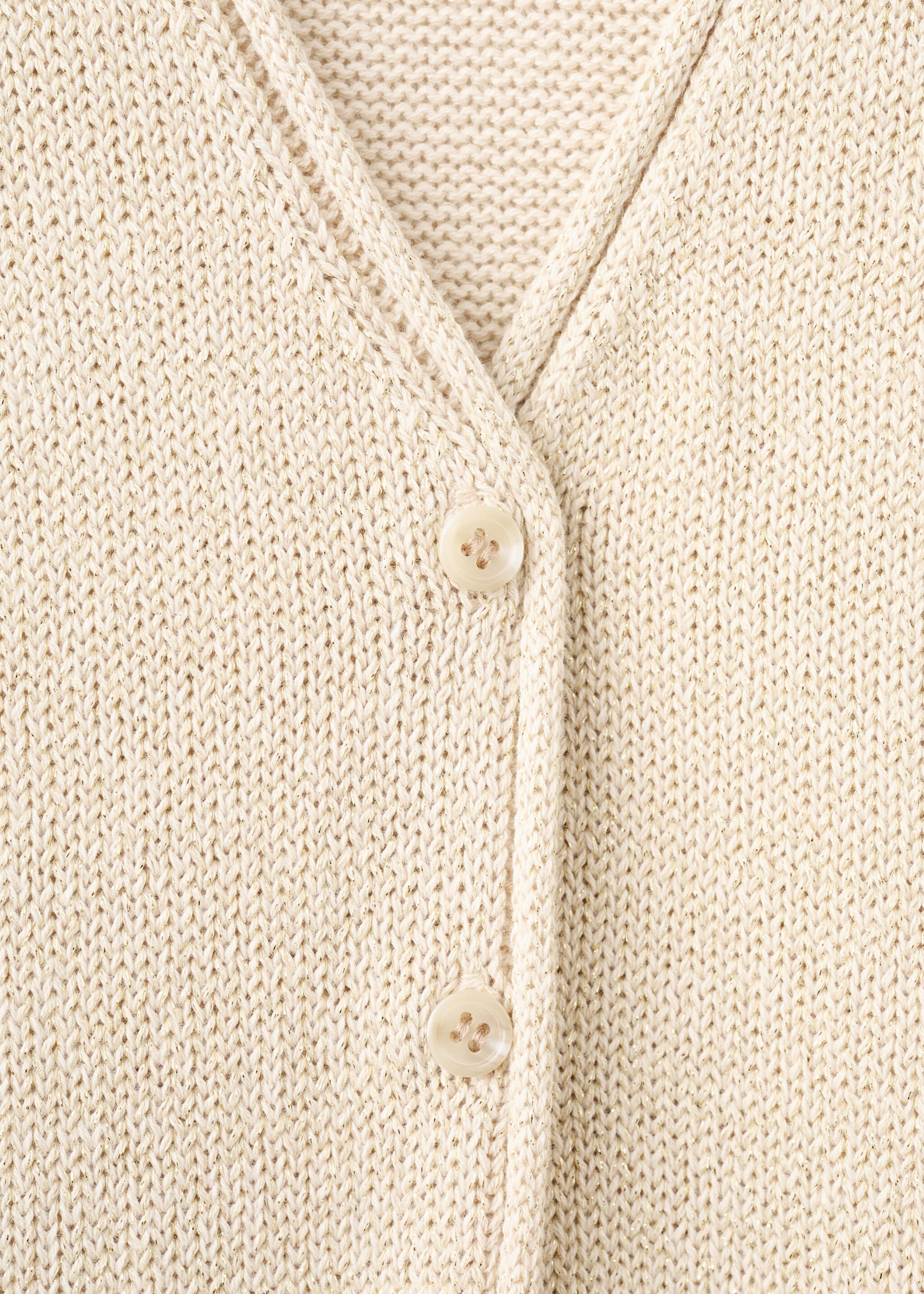 Knit long cardigan - Details of the article 8, Gold. Ref: 27057908-00.
