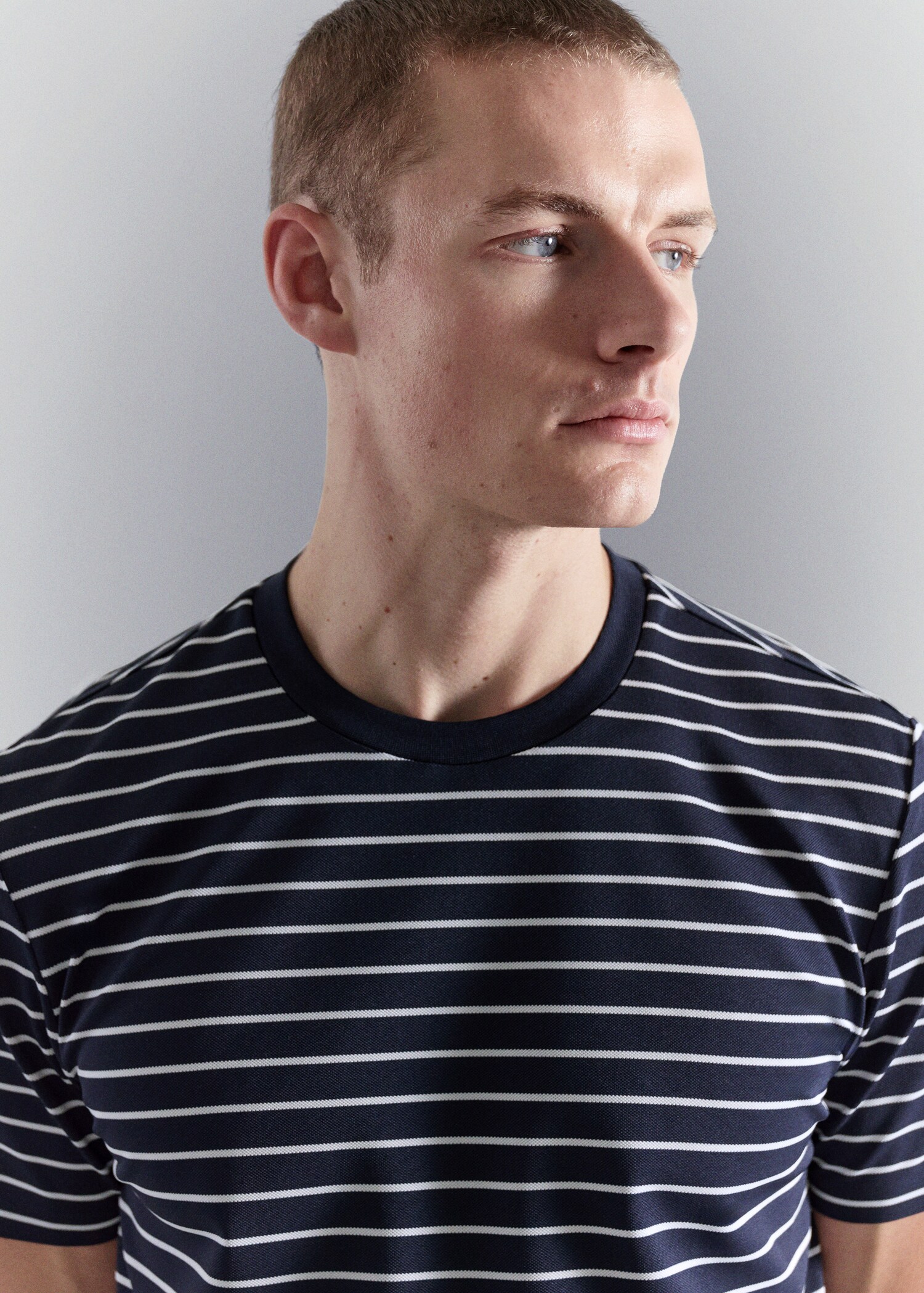 Slim fit striped COOLMAX® T-shirt - Details of the article 1