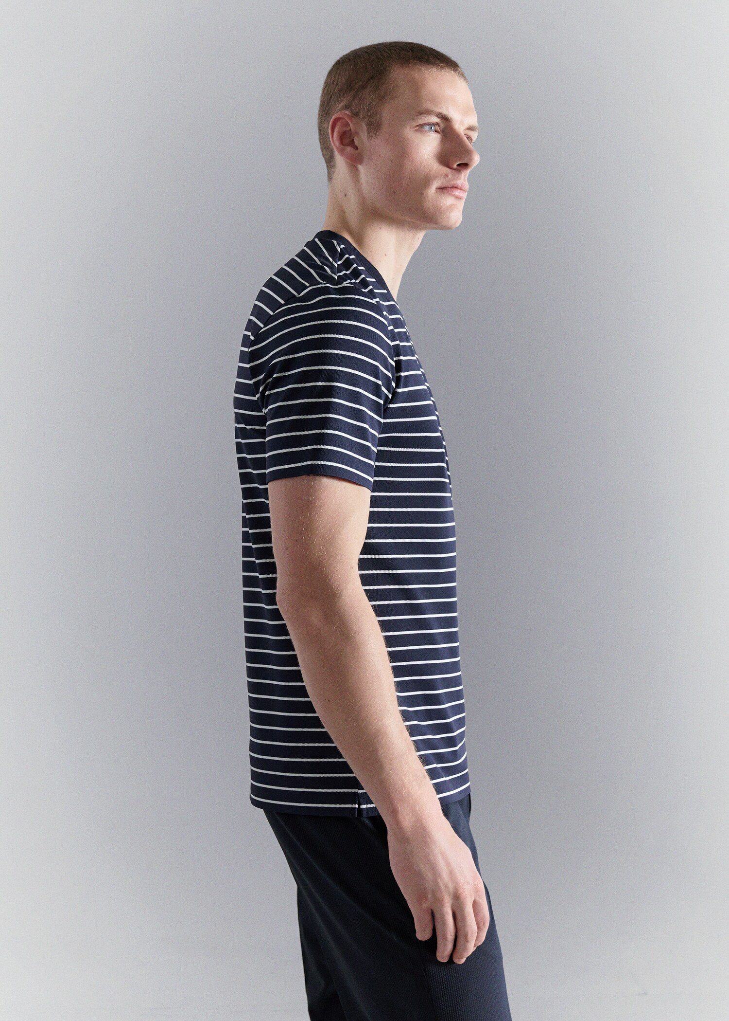 Slim fit striped COOLMAX® T-shirt - Details of the article 2