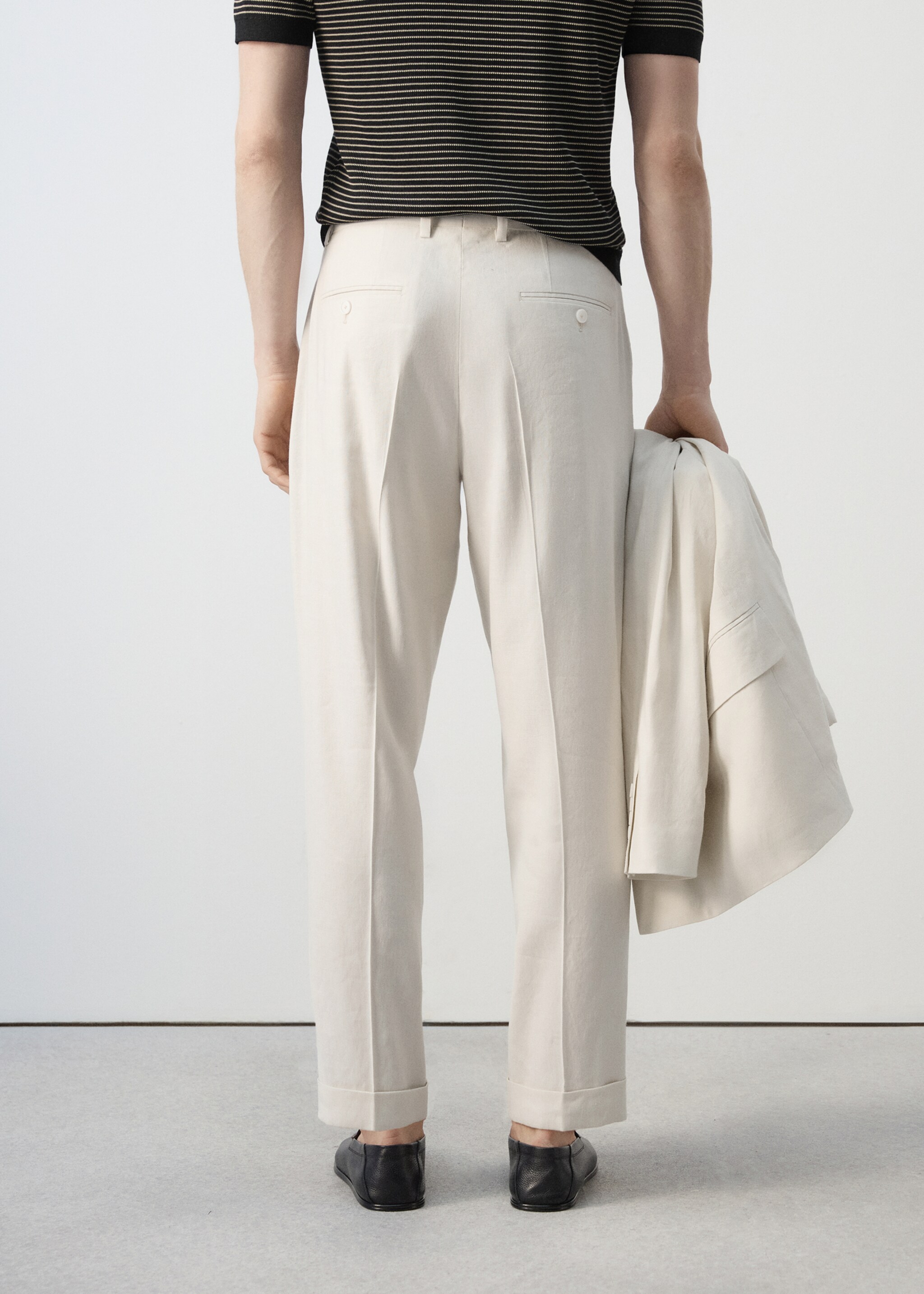 Boston regular-fit suit trousers - Reverse of the article, Ecru. Ref: 27057912-00.