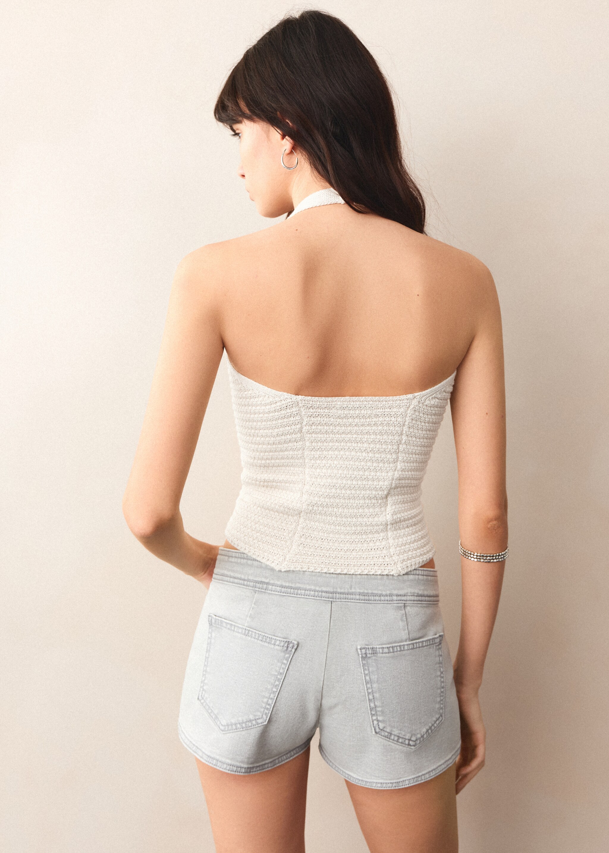 Top halter punto - Reverso del artículo, Beige. Ref: 27057917-00.