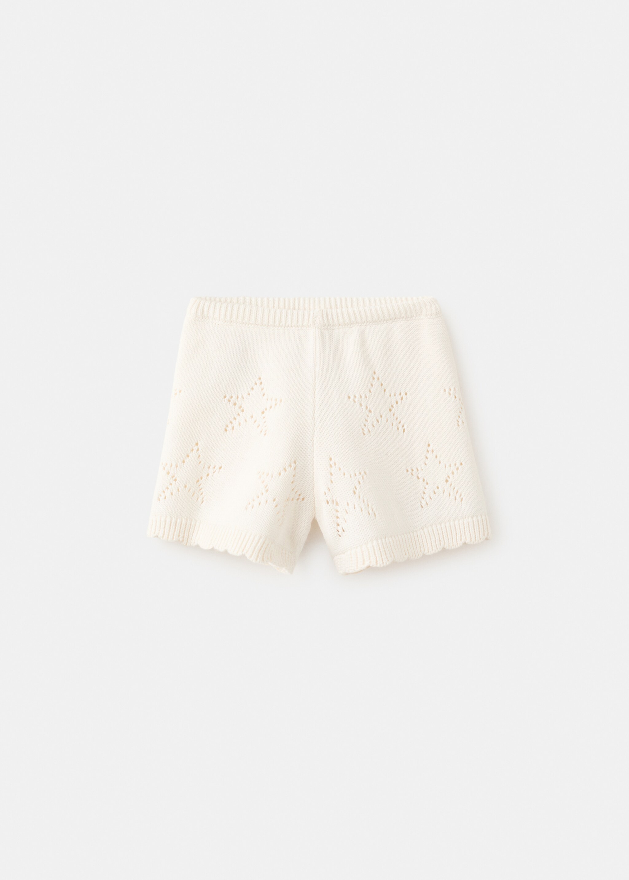 Cotton knit shorts with stars - Article without model, Off White. Ref: 27057925-00.