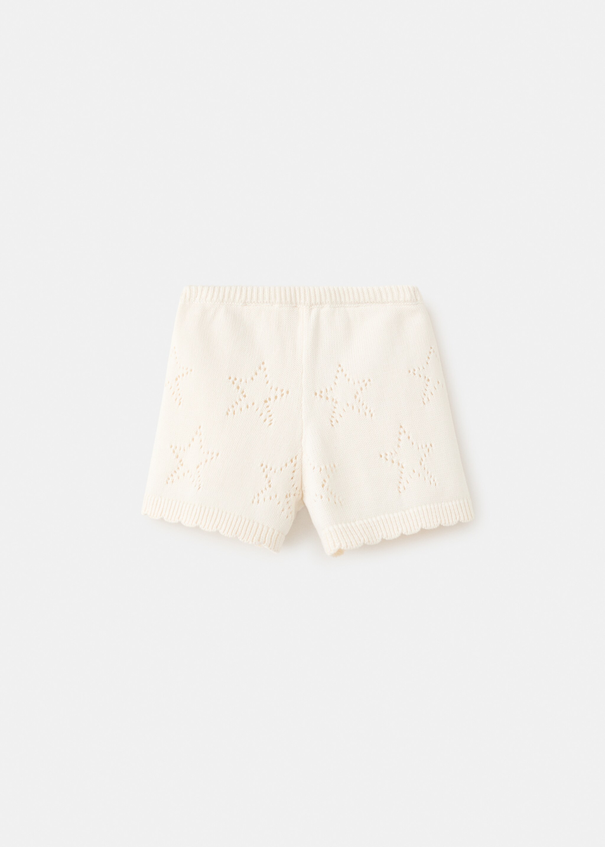 Cotton knit shorts with stars - Reverse of the article, Off White. Ref: 27057925-00.