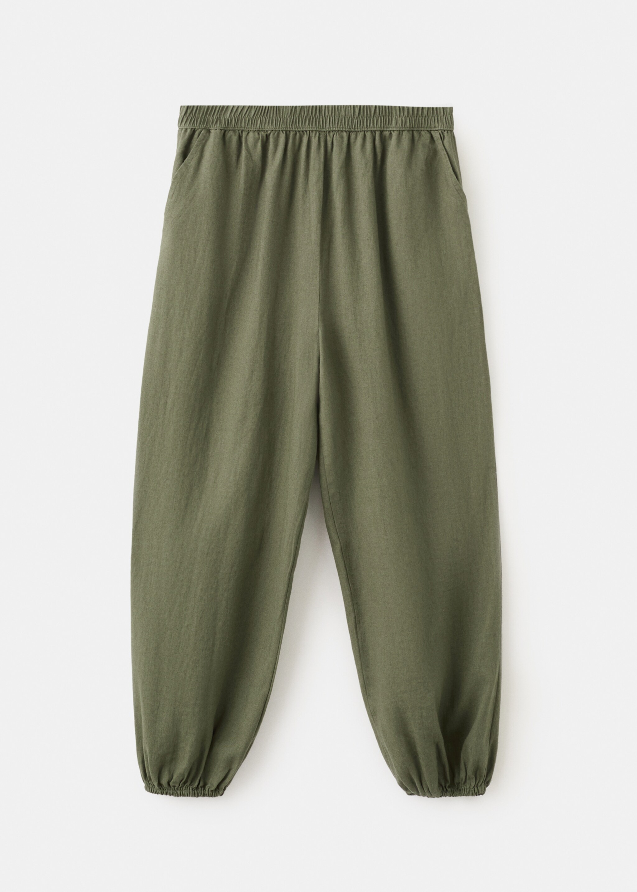 Linen baggy trousers - Article without model, Khaki. Ref: 27057929-00.