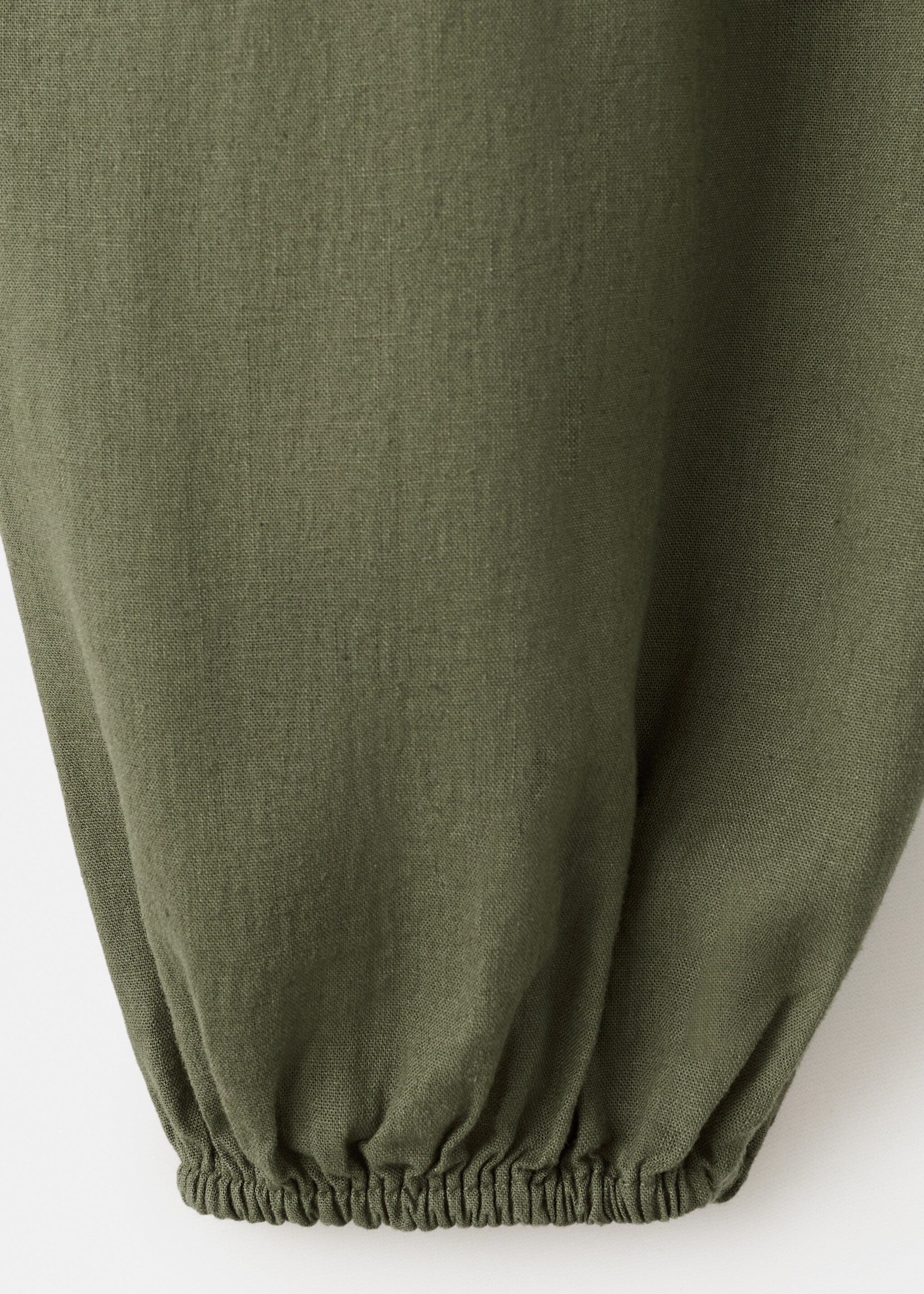 Linen baggy trousers - Details of the article 0, Khaki. Ref: 27057929-00.
