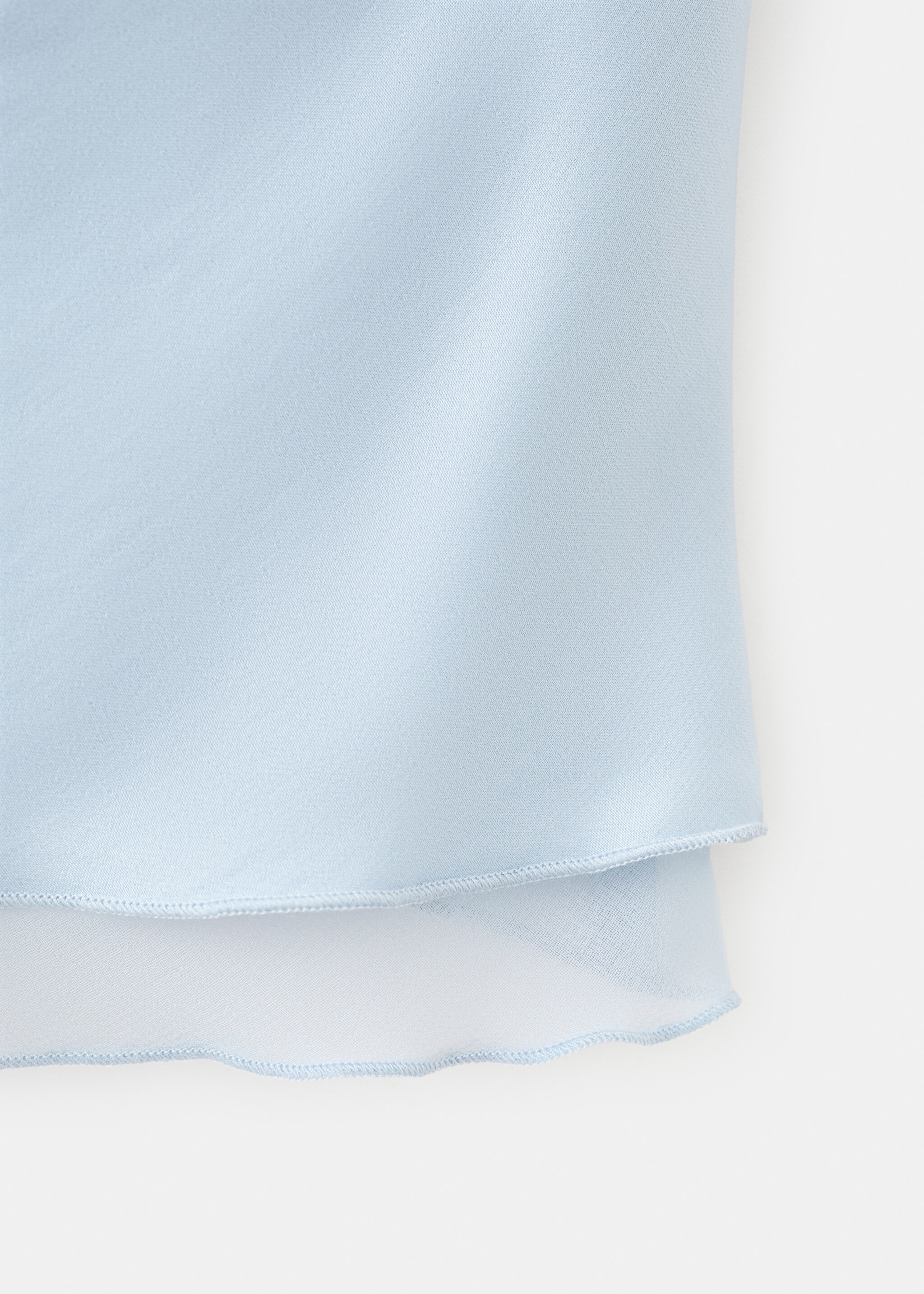 Strapless top with ruffles - Details of the article 8, Sky Blue. Ref: 27057941-00.