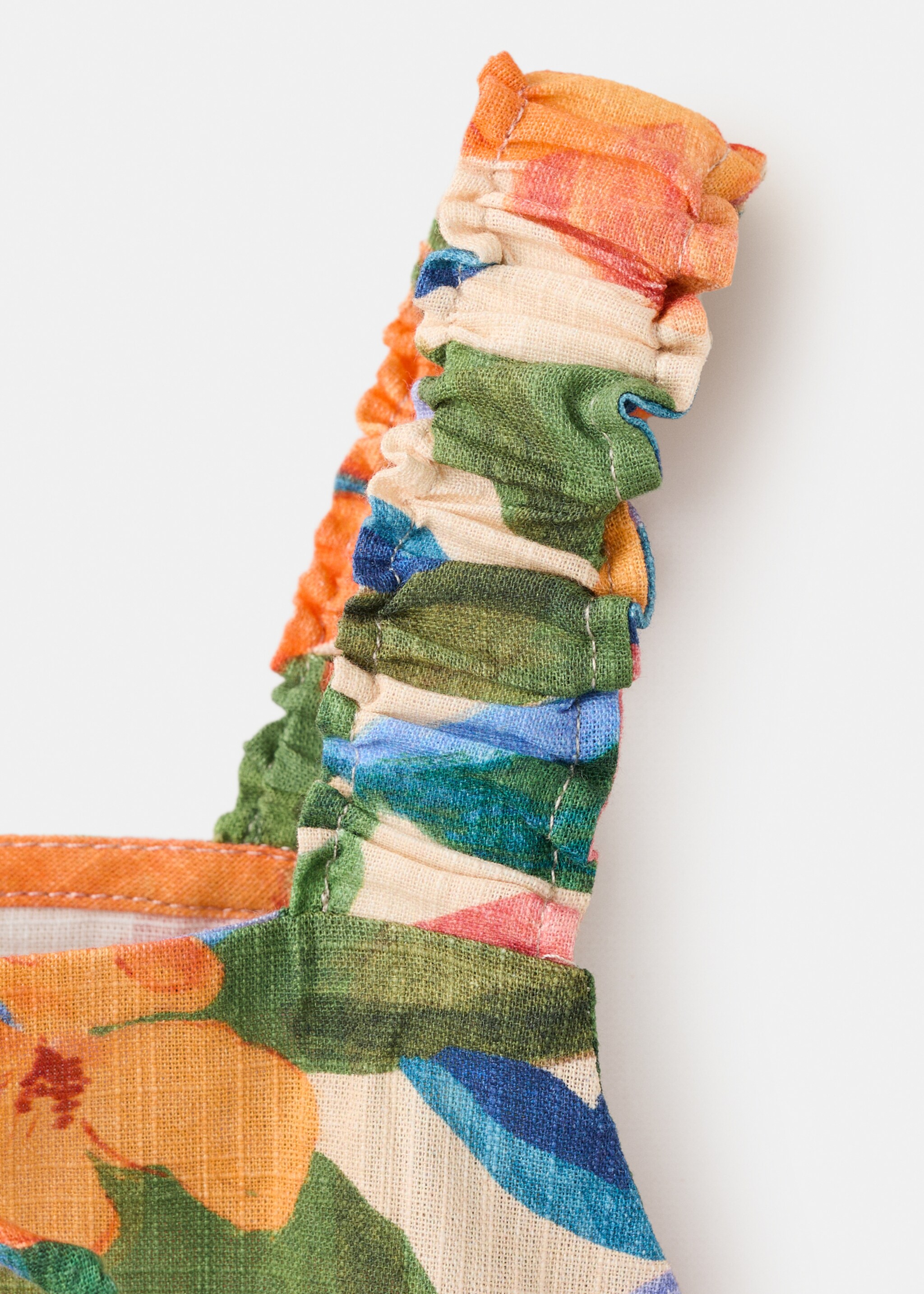 Tropical print blouse - Details of the article 0, Orange. Ref: 27057942-00.