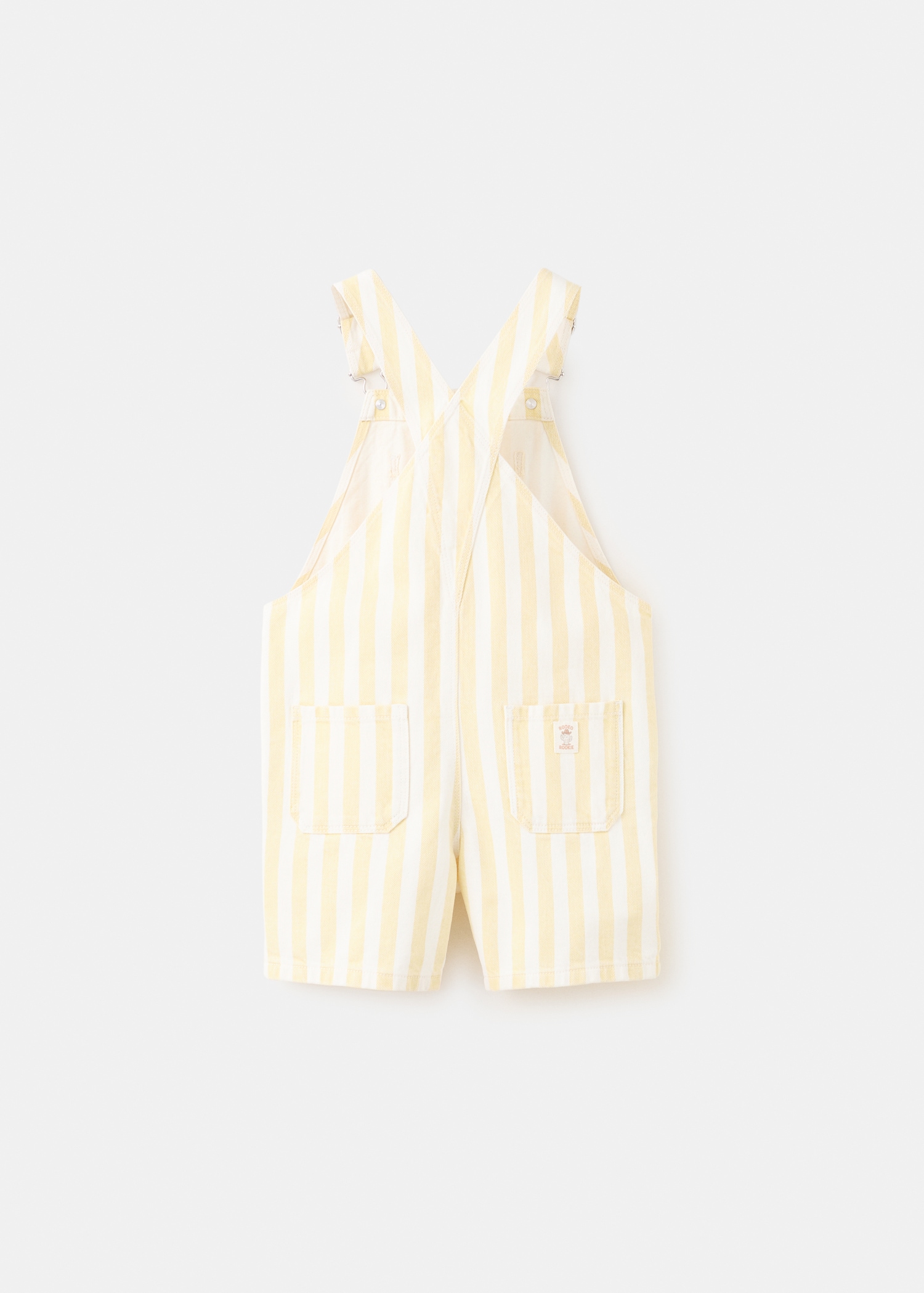 Striped short dungarees - Reverse of the article