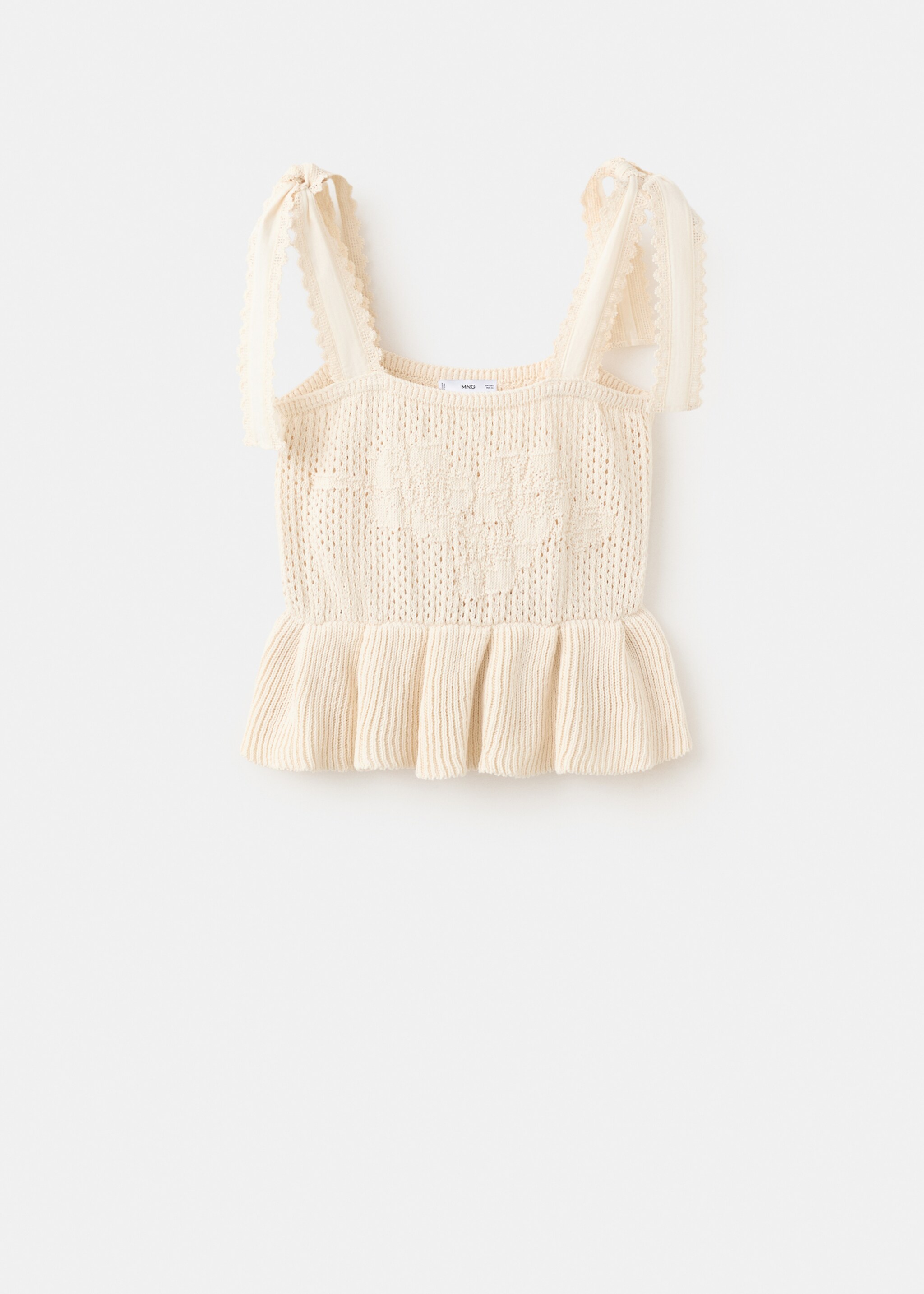 Top maille ajourée nœuds - Article sans modèle, Écru. Ref: 27058277-00.