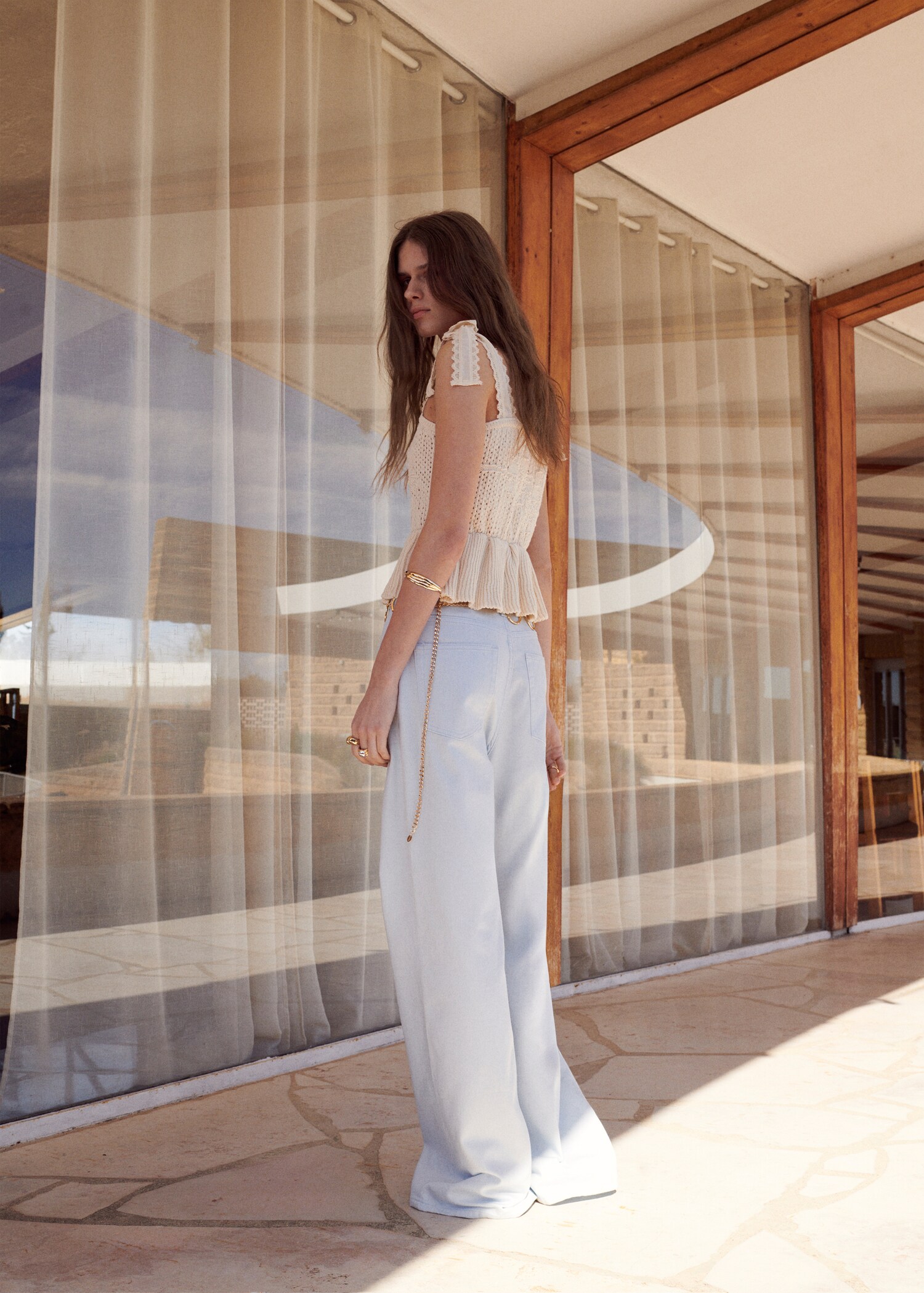 Top maille ajourée nœuds - Verso de l’article