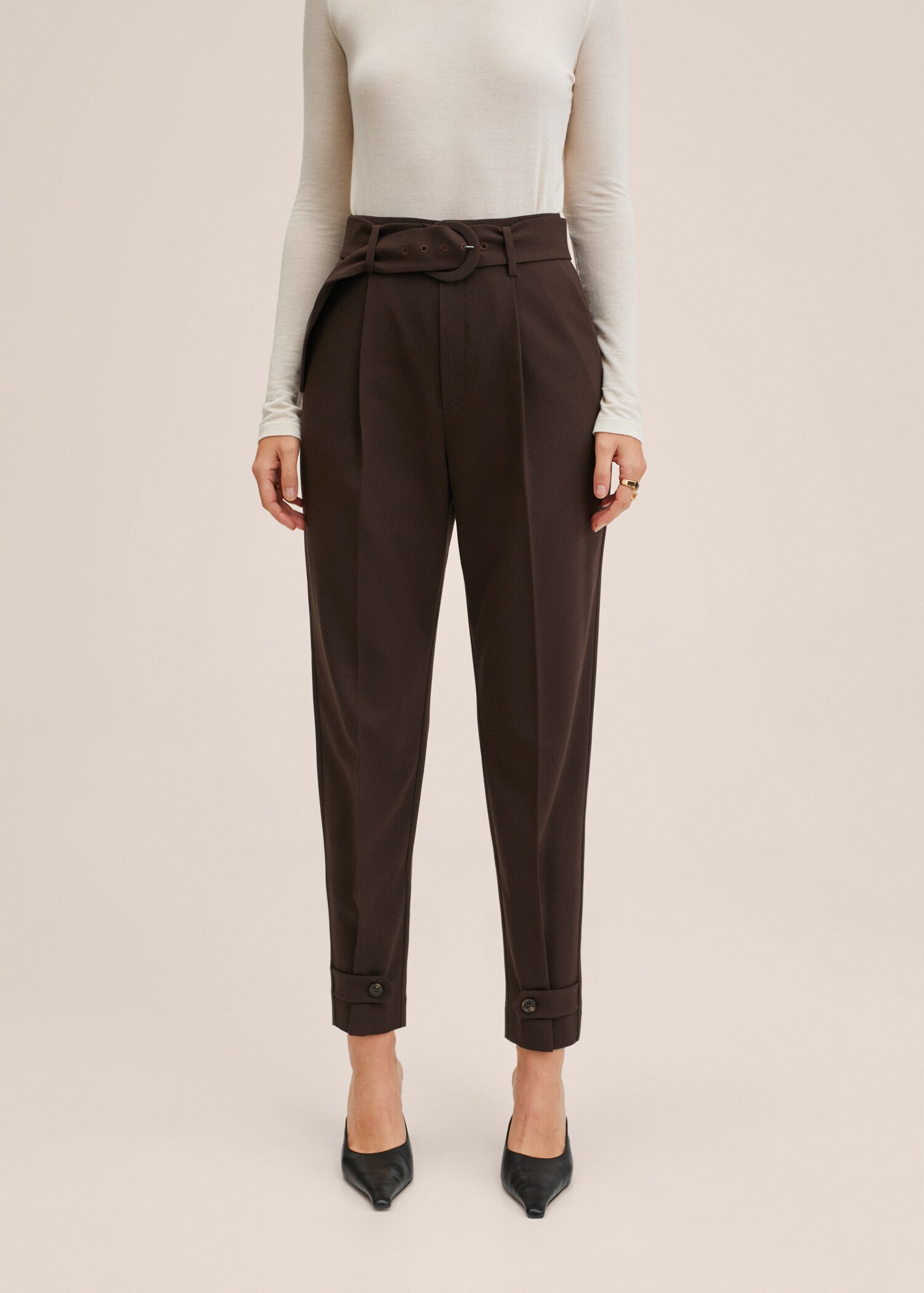 Belt slouchy pants - Medium plane