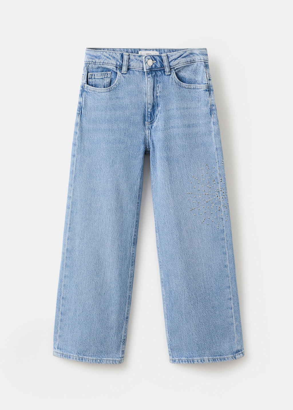 Straight jeans with rhinestone detail