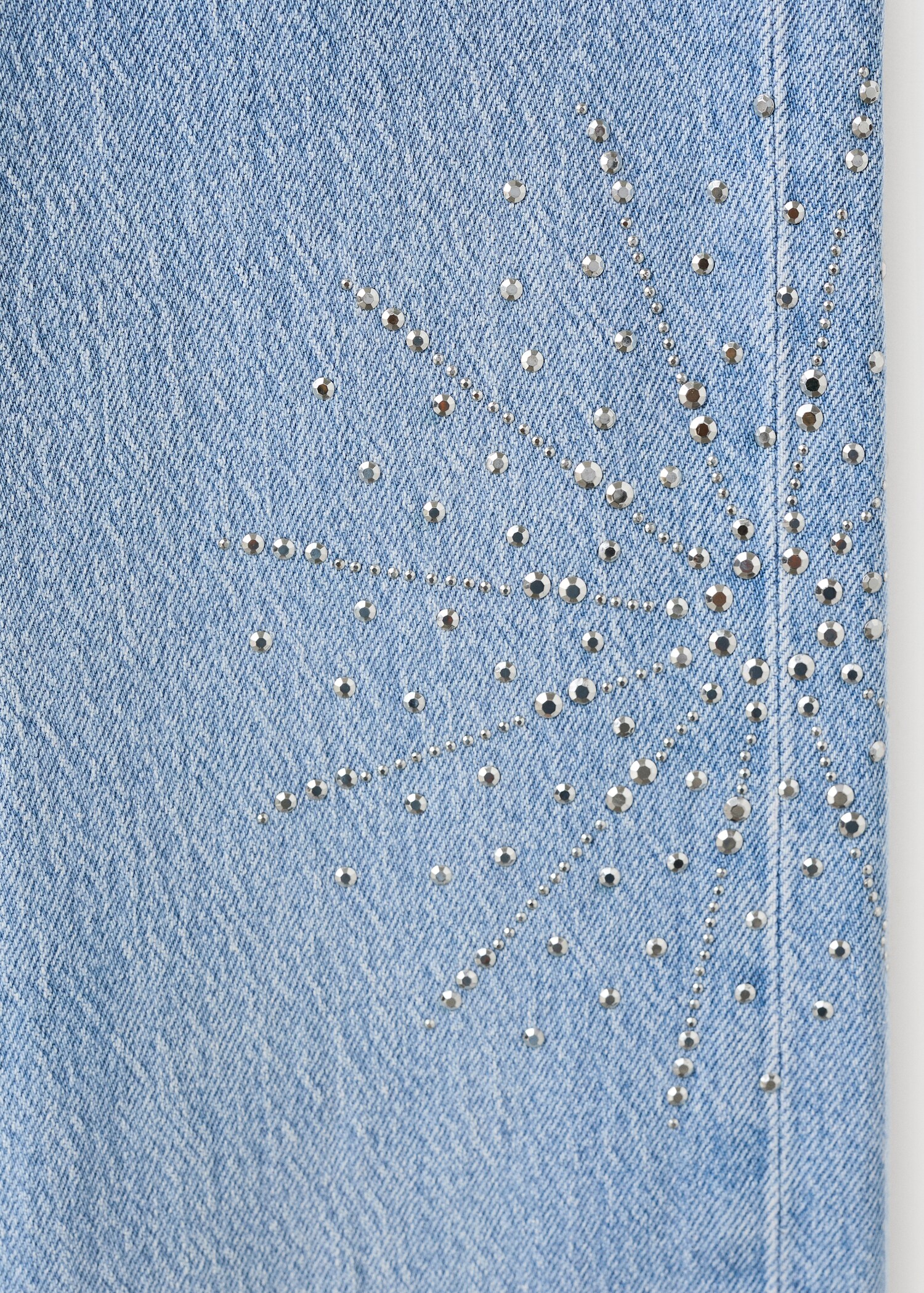 Straight jeans with rhinestone detail - Details of the article 0