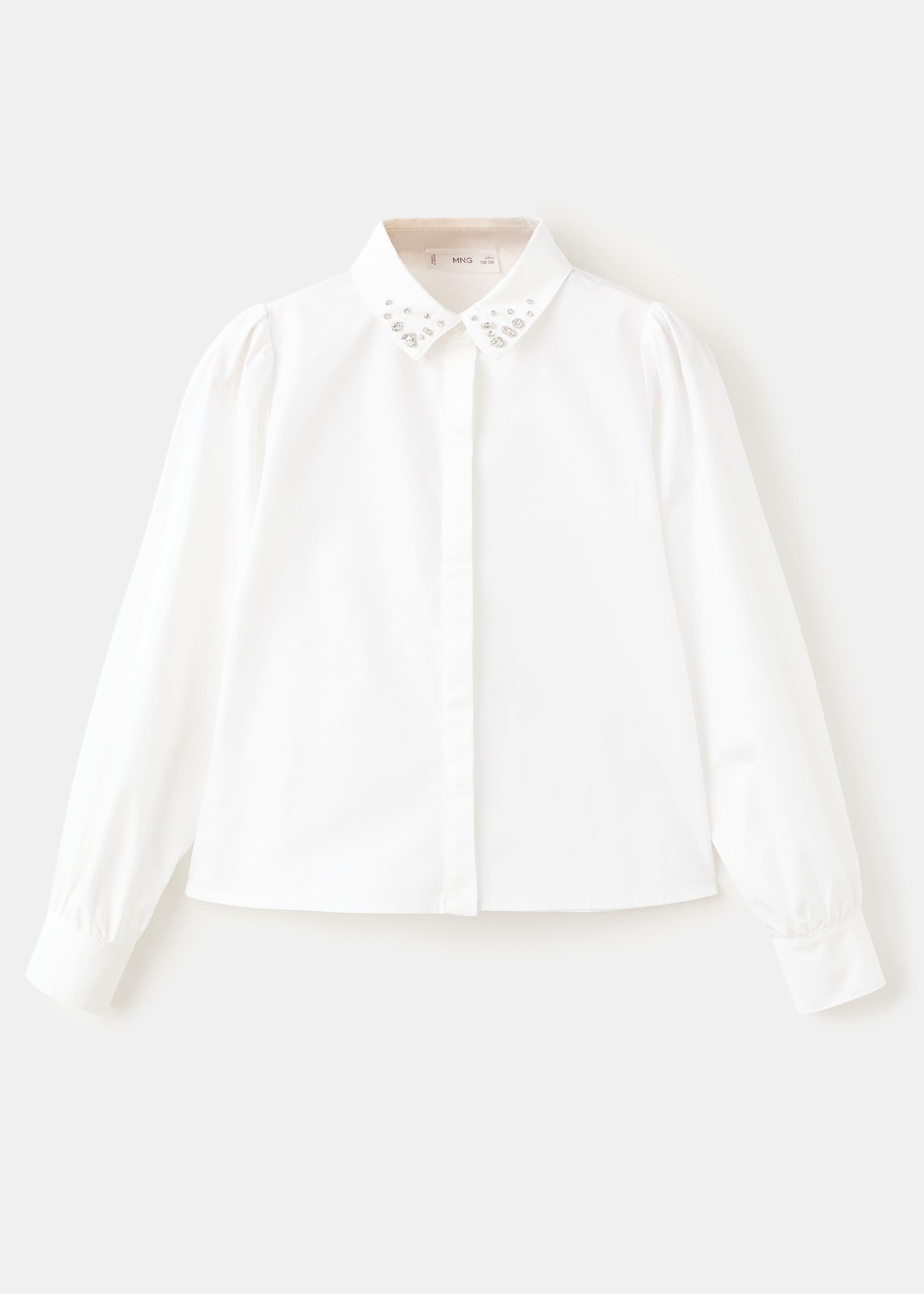 Cotton shirt with embellishments - Article without model, White. Ref: 27061171-00.