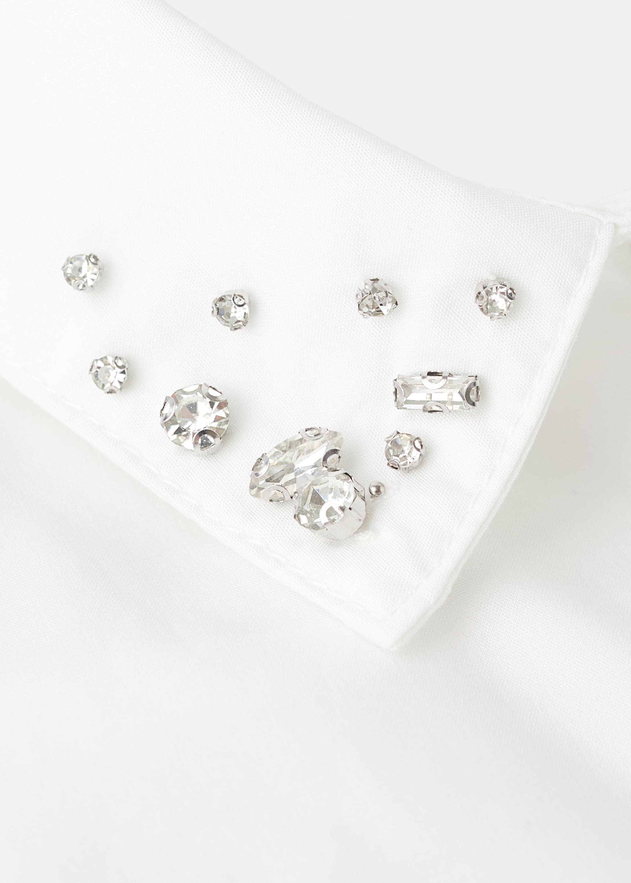 Cotton shirt with embellishments - Details of the article 0, White. Ref: 27061171-00.