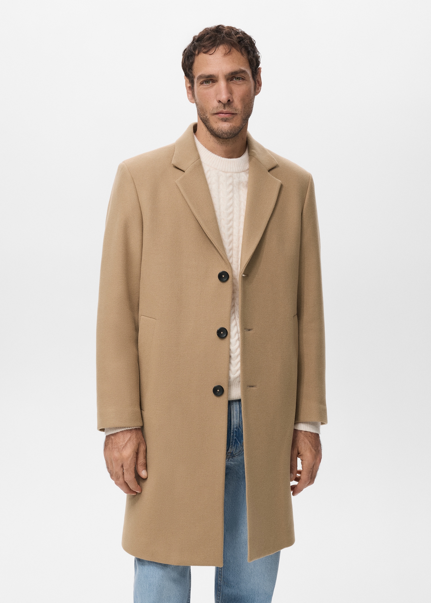 Lapel Manteco wool coat - Medium plane