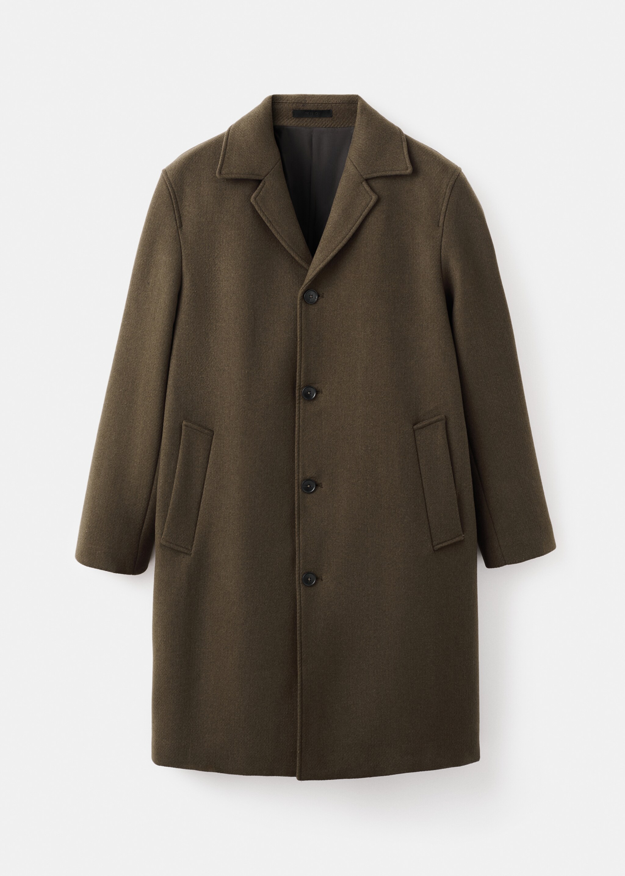 Manteau classique laine mélangée - Article sans modèle, Marron. Ref: 27061173-00.