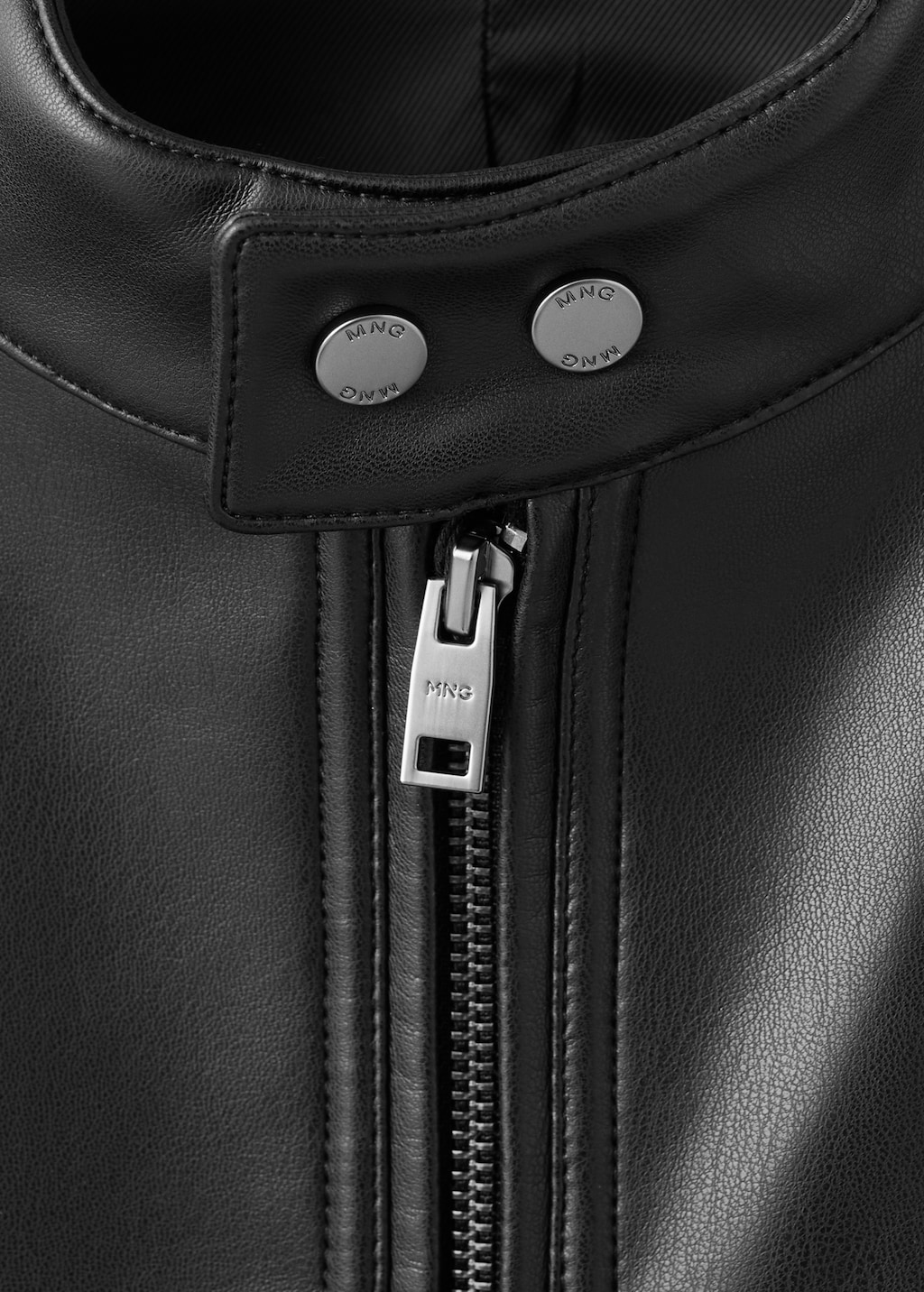 Zip-up faux-leather jacket