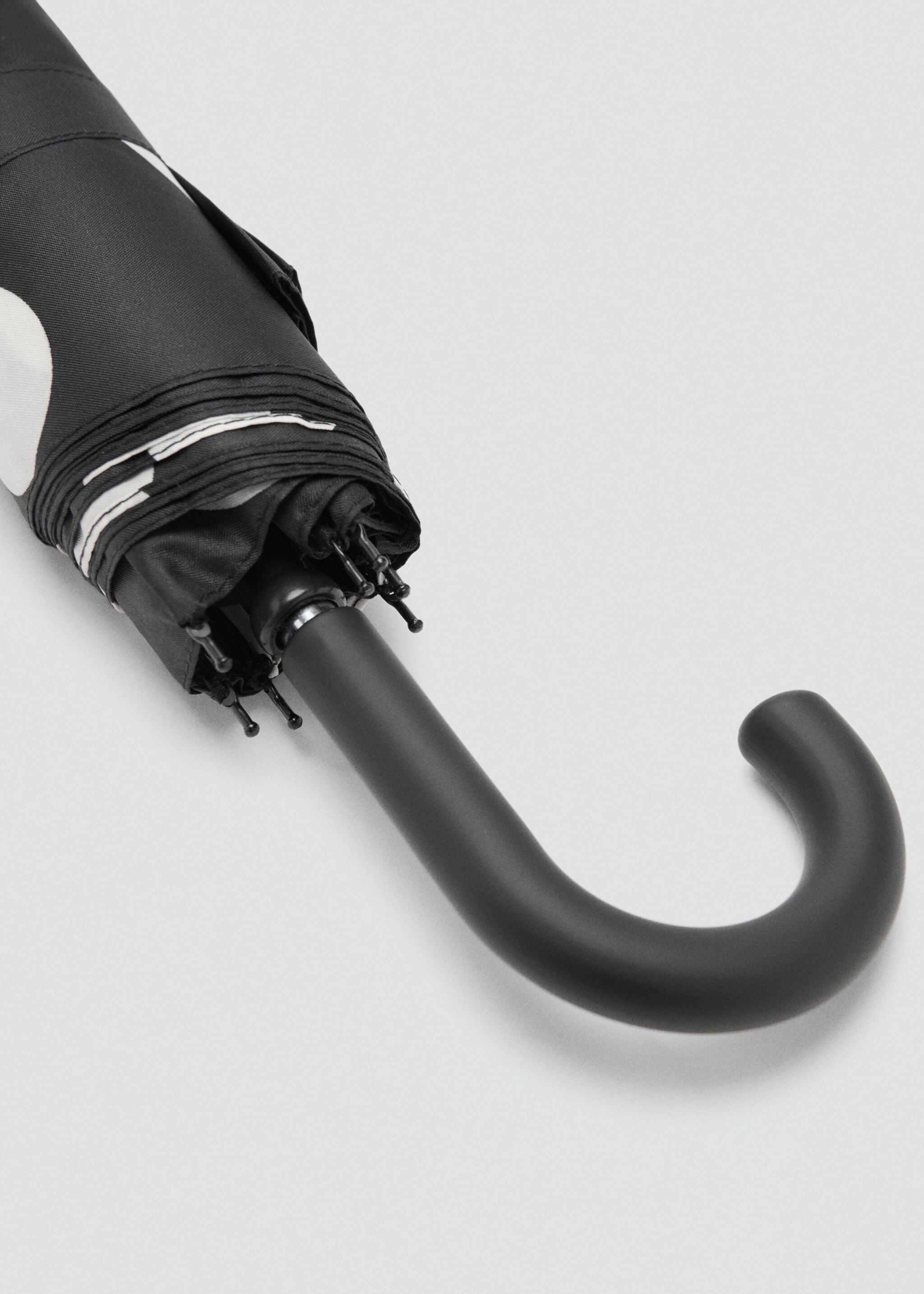 Polka-dot print umbrella - Medium plane, Black. Ref: 27061177-00.