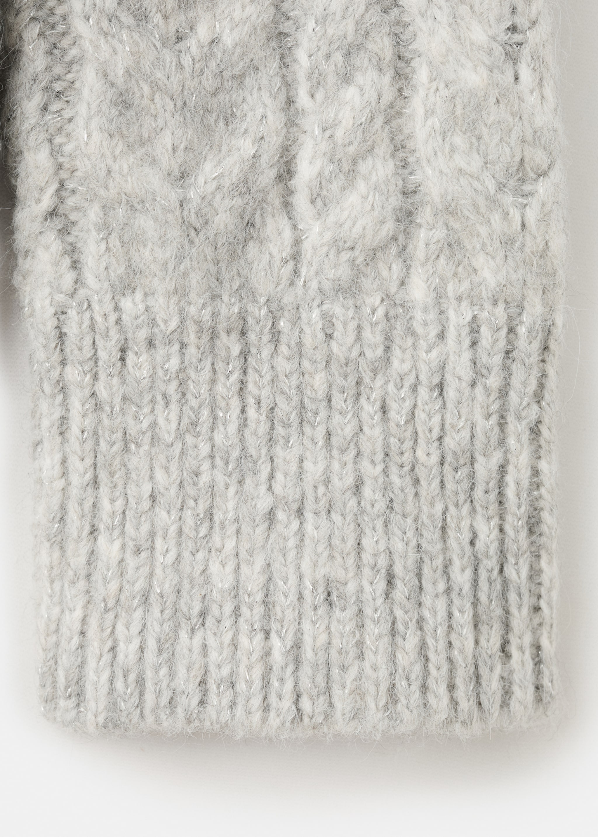 Turtleneck lurex sweater - Details of the article 0, Grey. Ref: 27061180-00.