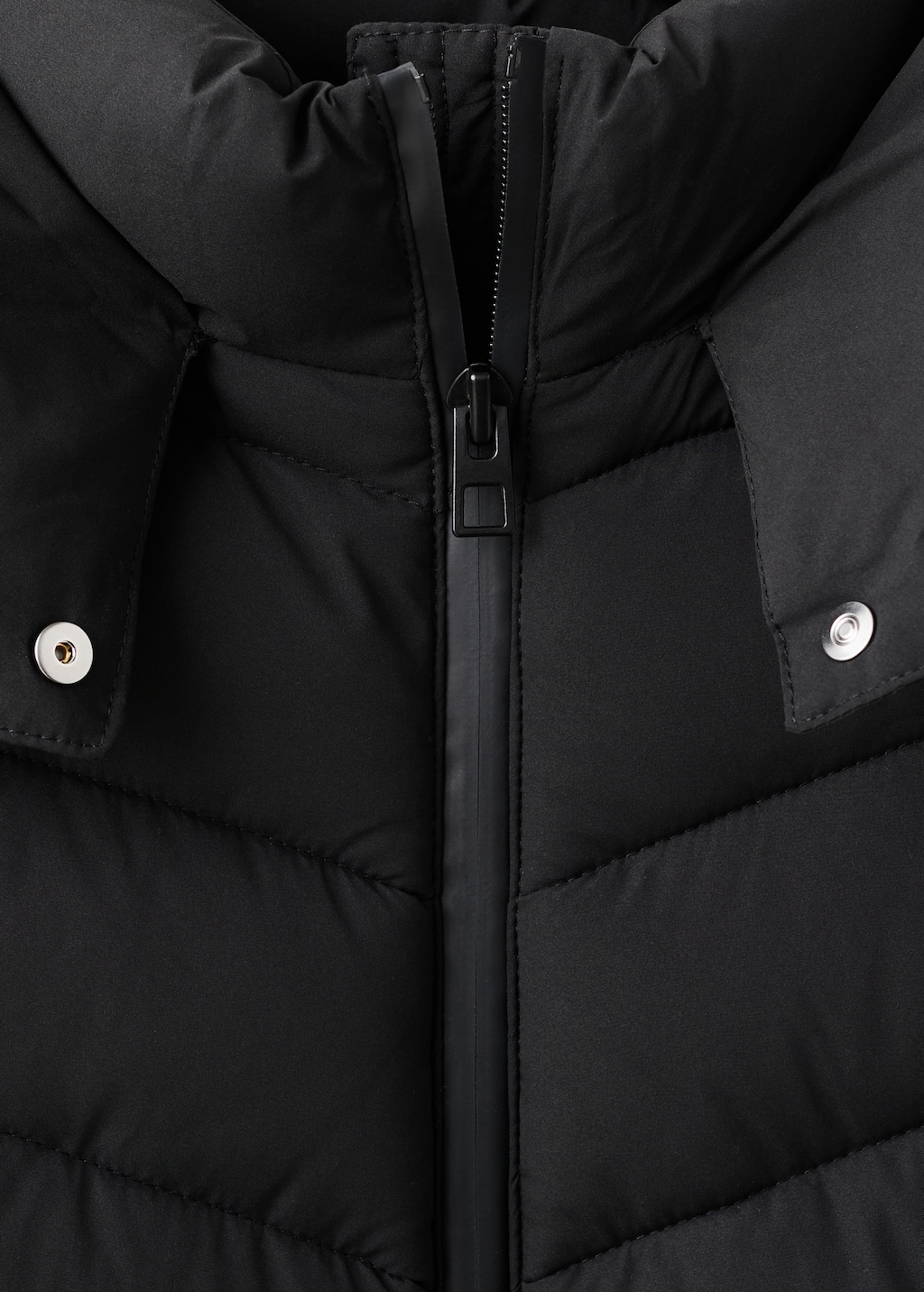 Midi quilted anorak with hood