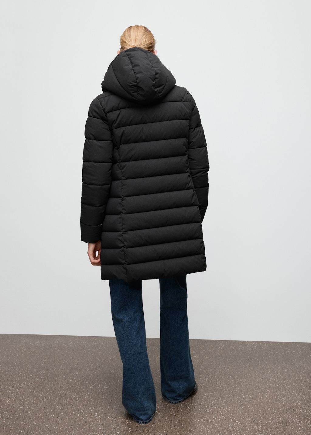 Mango Midi quilted anorak with hood