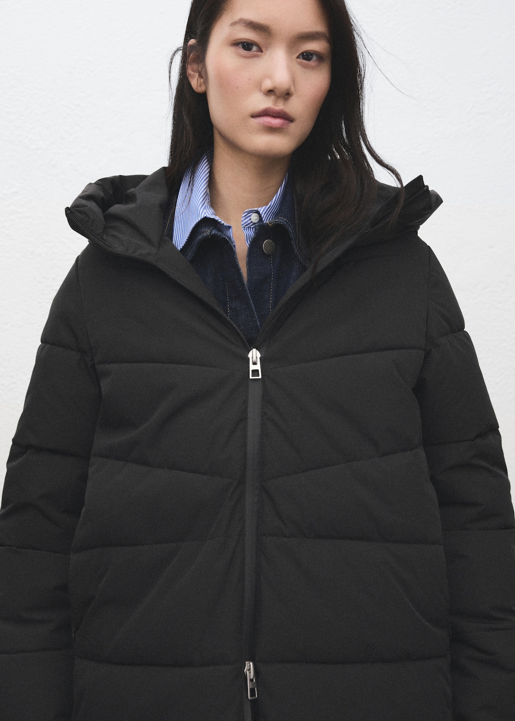 Hood puffer coat