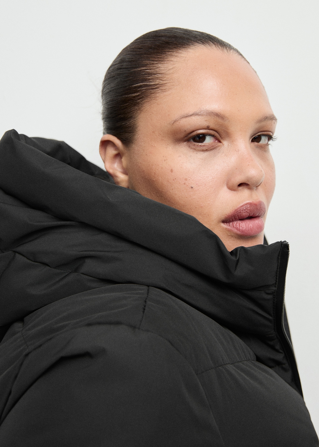 Hood puffer coat