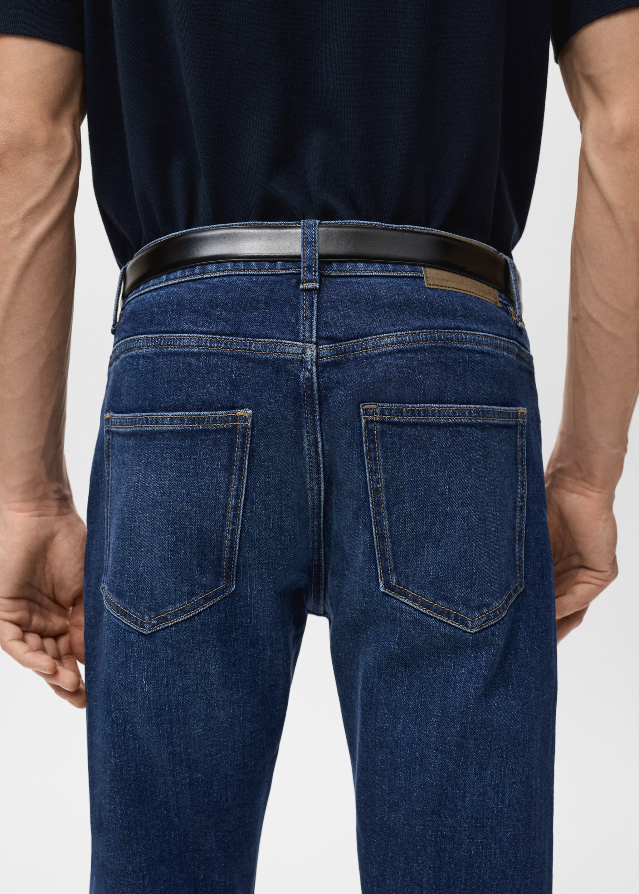 벤 크롭 테이퍼드핏 진 - 상품 내역: 6, 다크 블루. Ref: 27061190-00.