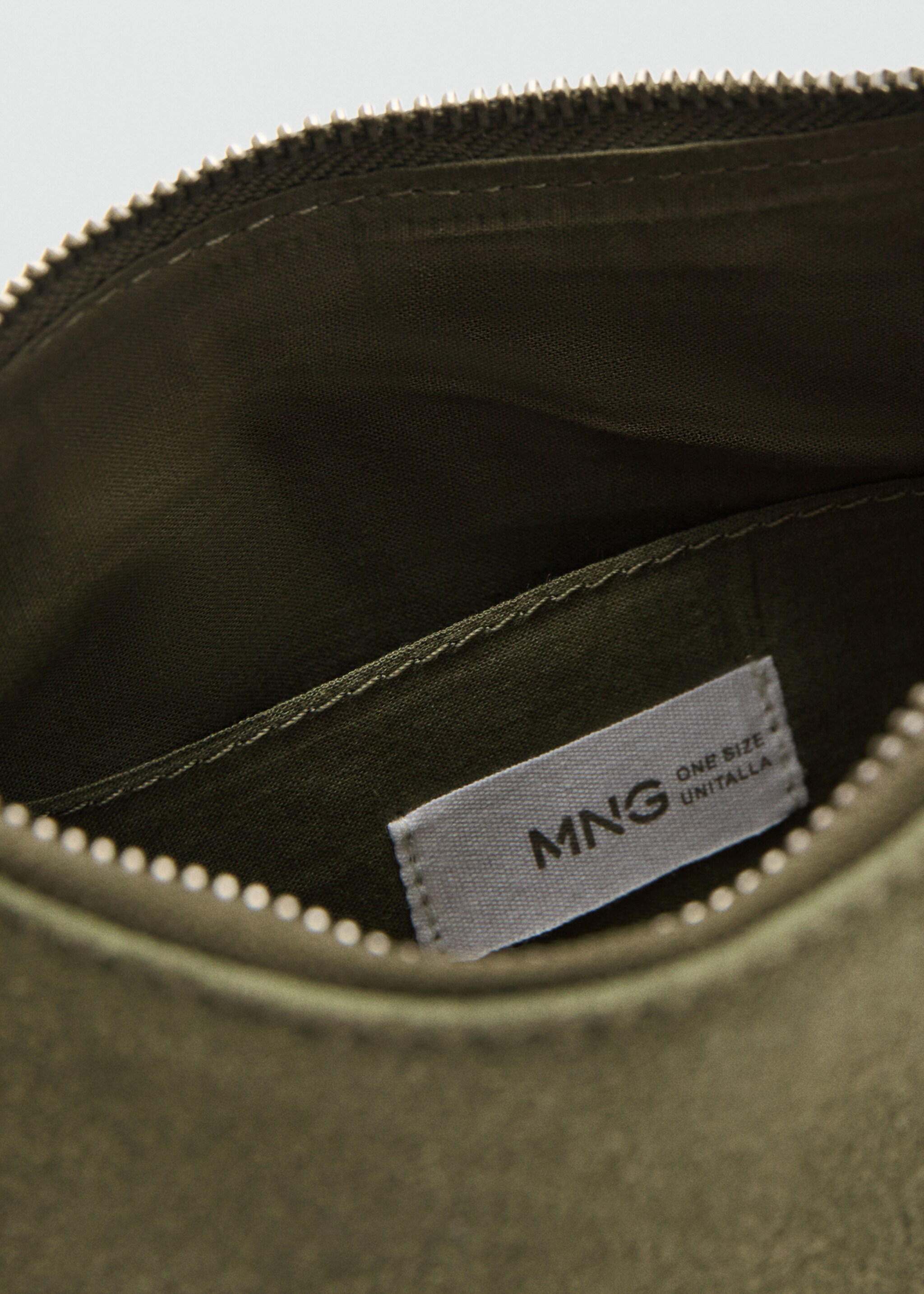 Leather handbag - Details of the article 2, Khaki. Ref: 27061191-00.