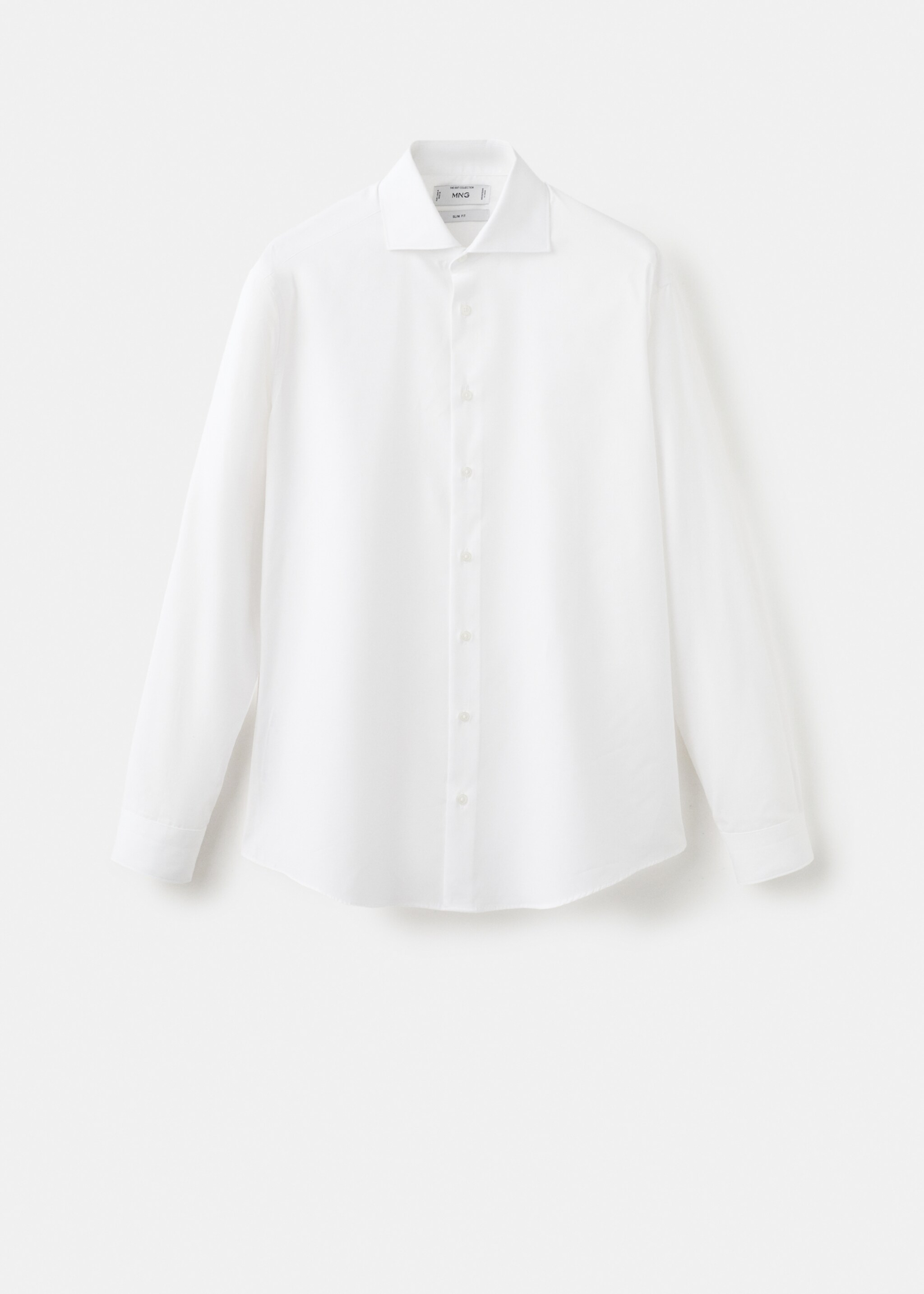 Slim-fit cotton poplin suit shirt - Article without model, White. Ref: 27061192-00.
