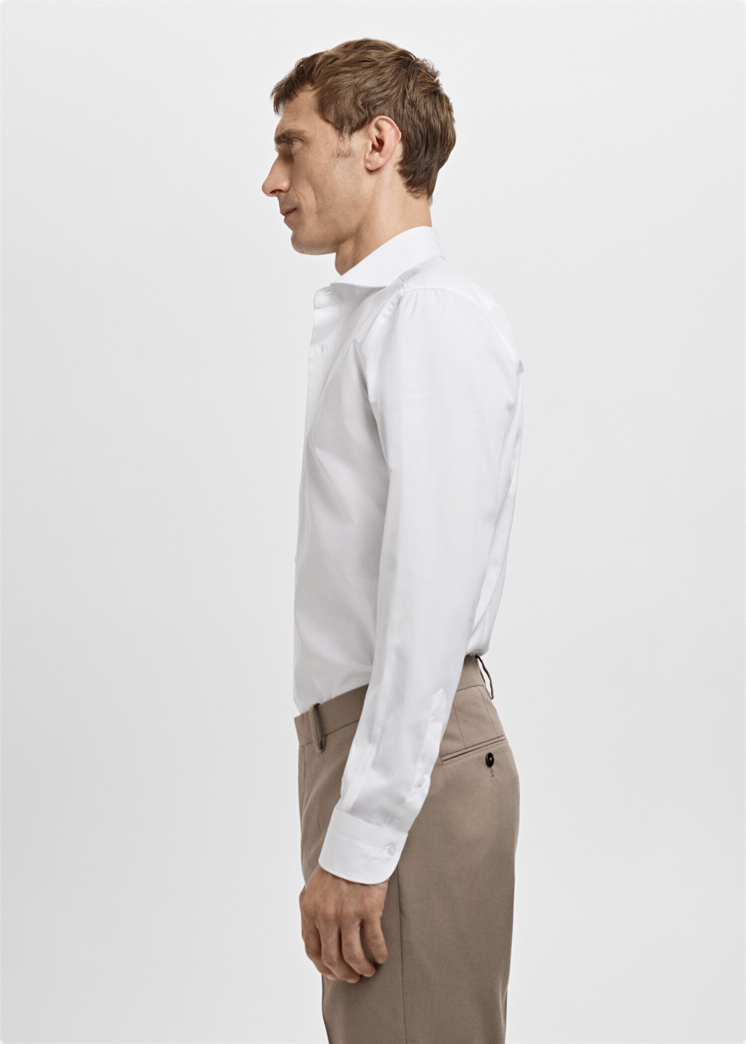 Slim-fit cotton poplin suit shirt - Details of the article 2