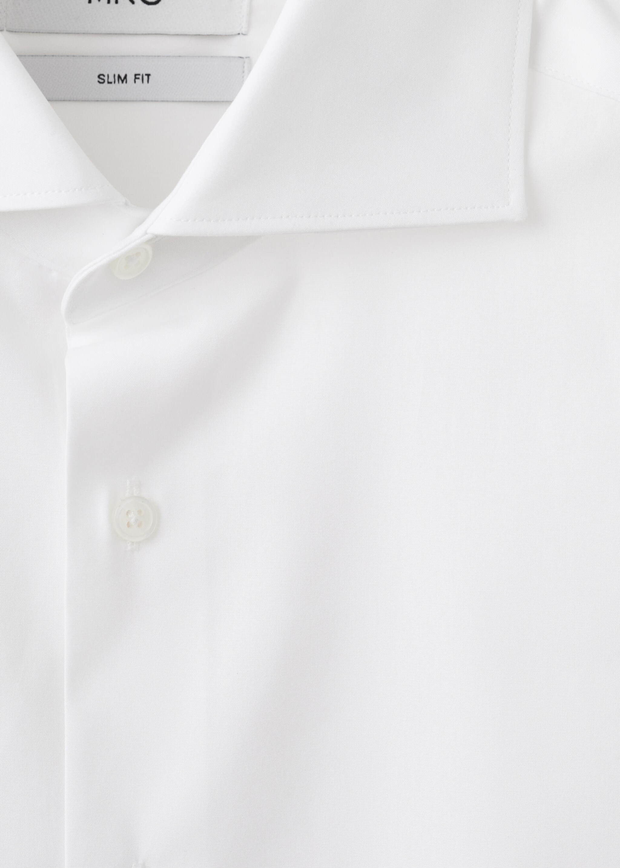 Slim-fit cotton poplin suit shirt - Details of the article 8, White. Ref: 27061192-00.