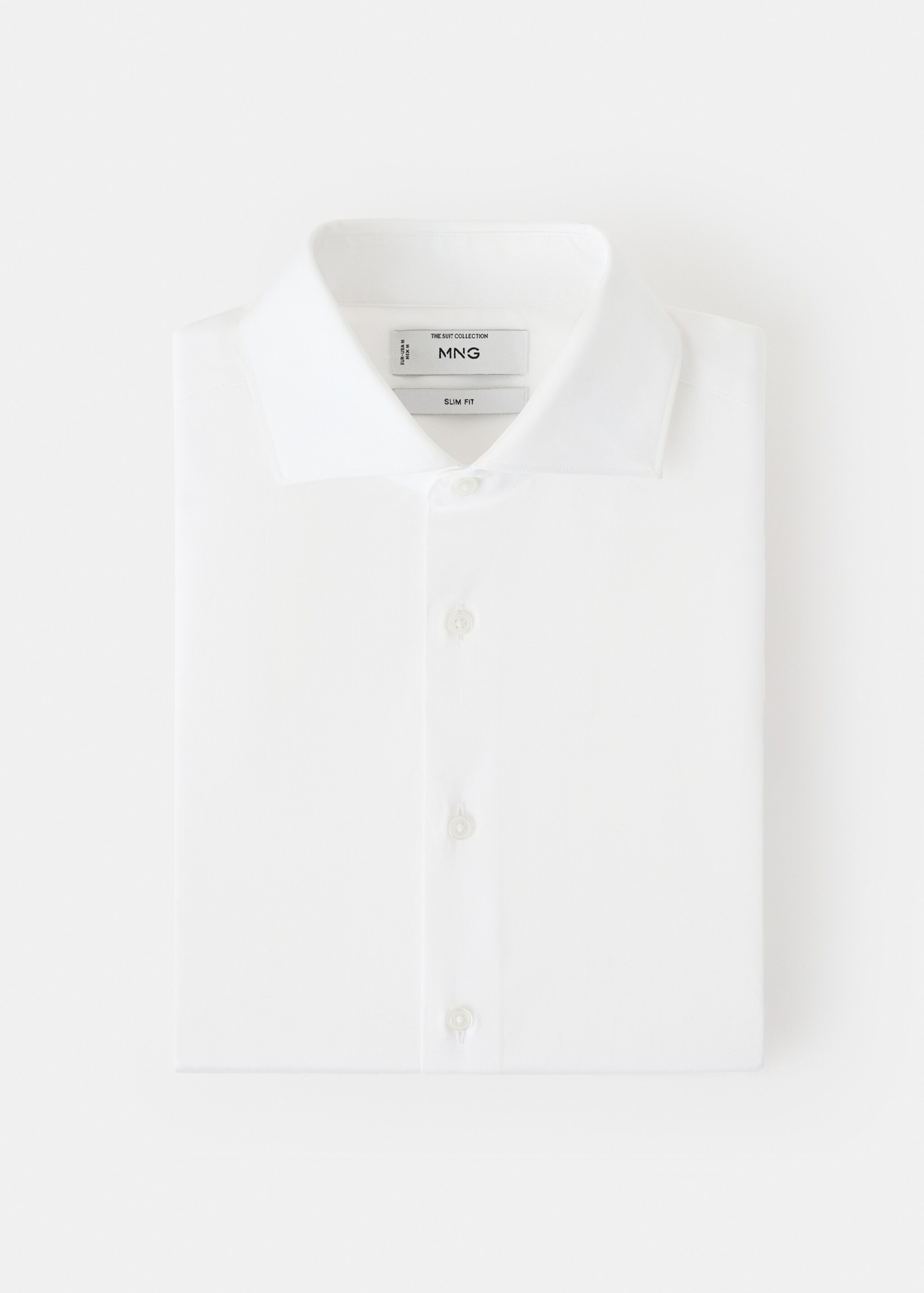 Chemise costume slim-fit popeline coton - Détail de l'article 9, Blanc. Ref: 27061192-00.
