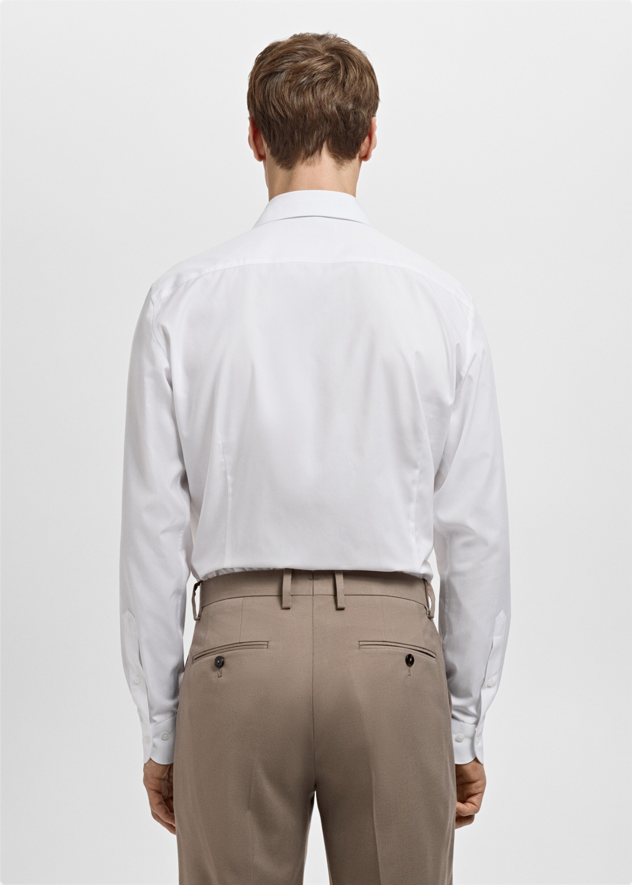 Slim-fit cotton poplin suit shirt - Reverse of the article, White. Ref: 27061192-00.