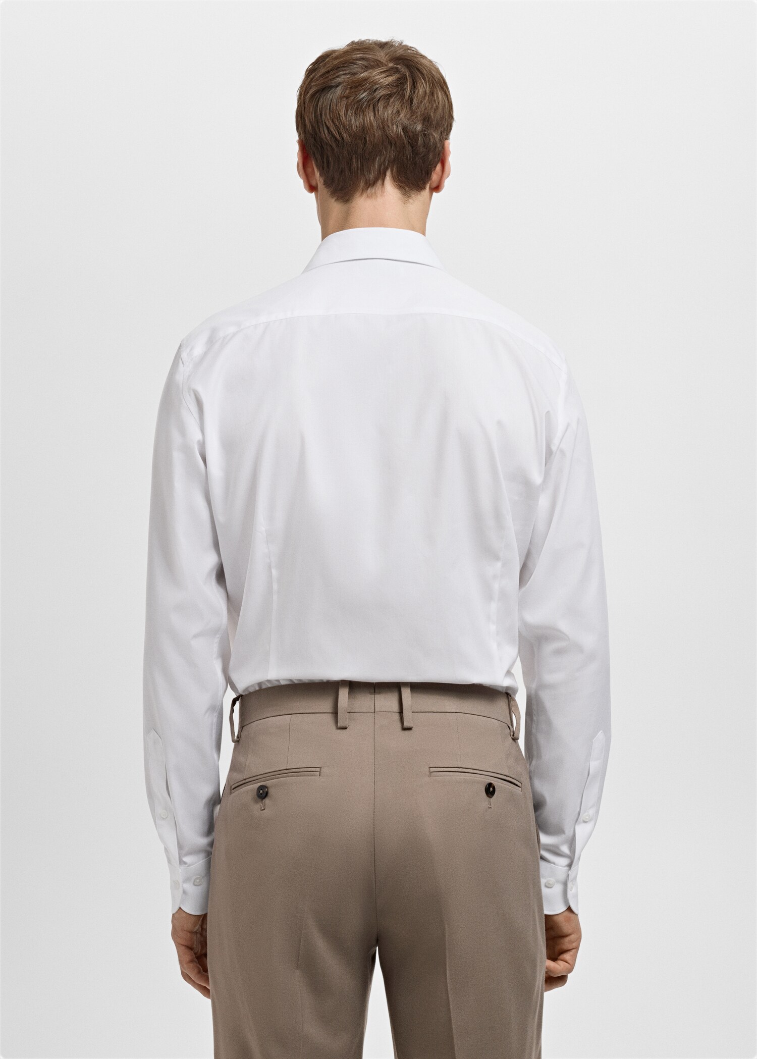 Slim-fit cotton poplin suit shirt - Reverse of the article