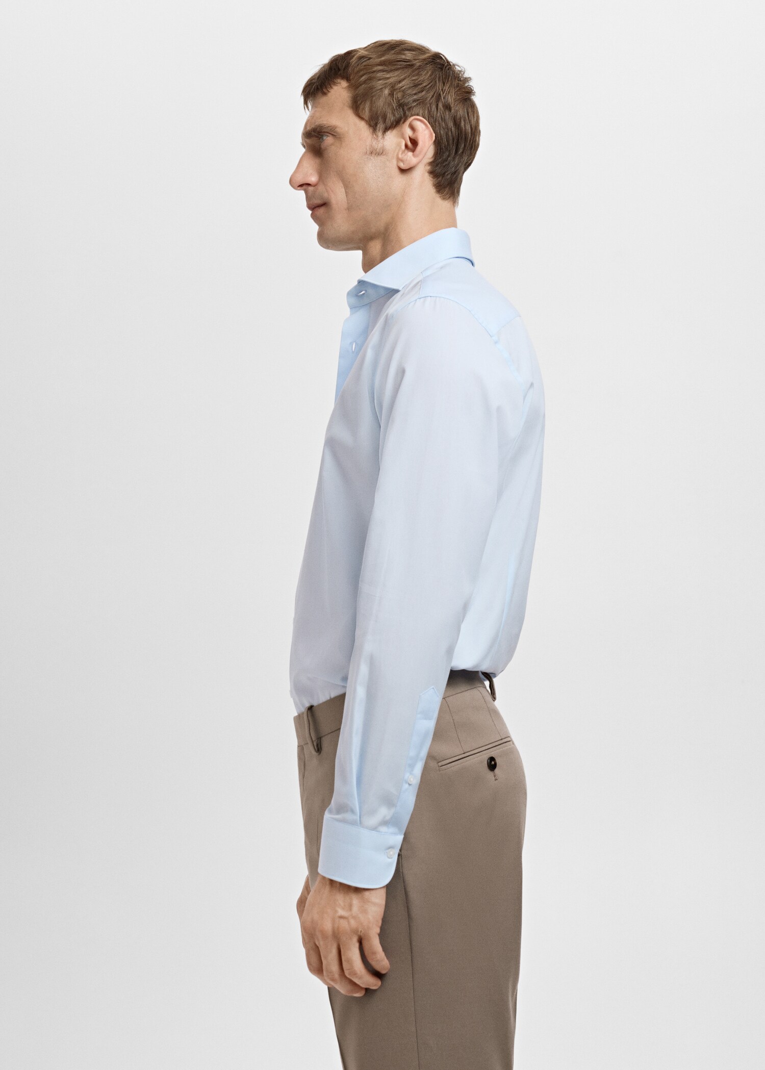 Slim-fit cotton poplin suit shirt - Details of the article 2