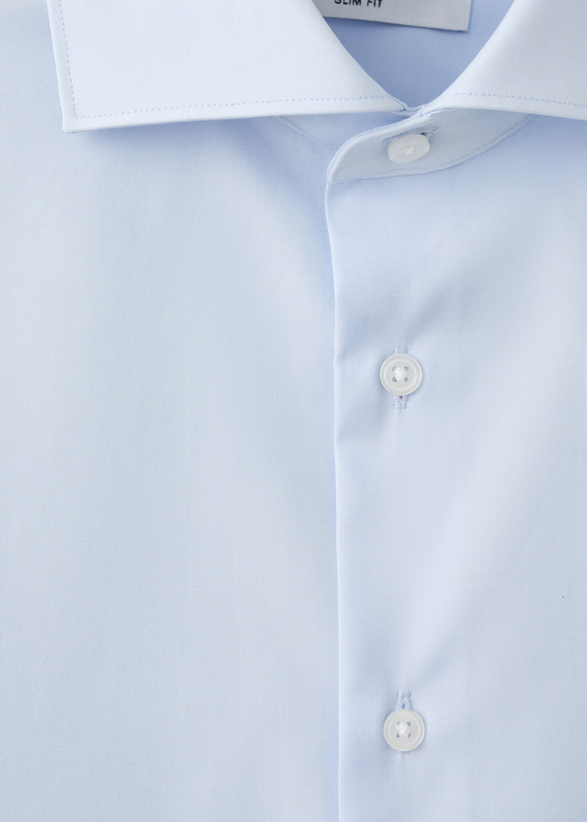 Slim-fit cotton poplin suit shirt - Details of the article 8, Sky Blue. Ref: 27061192-00.