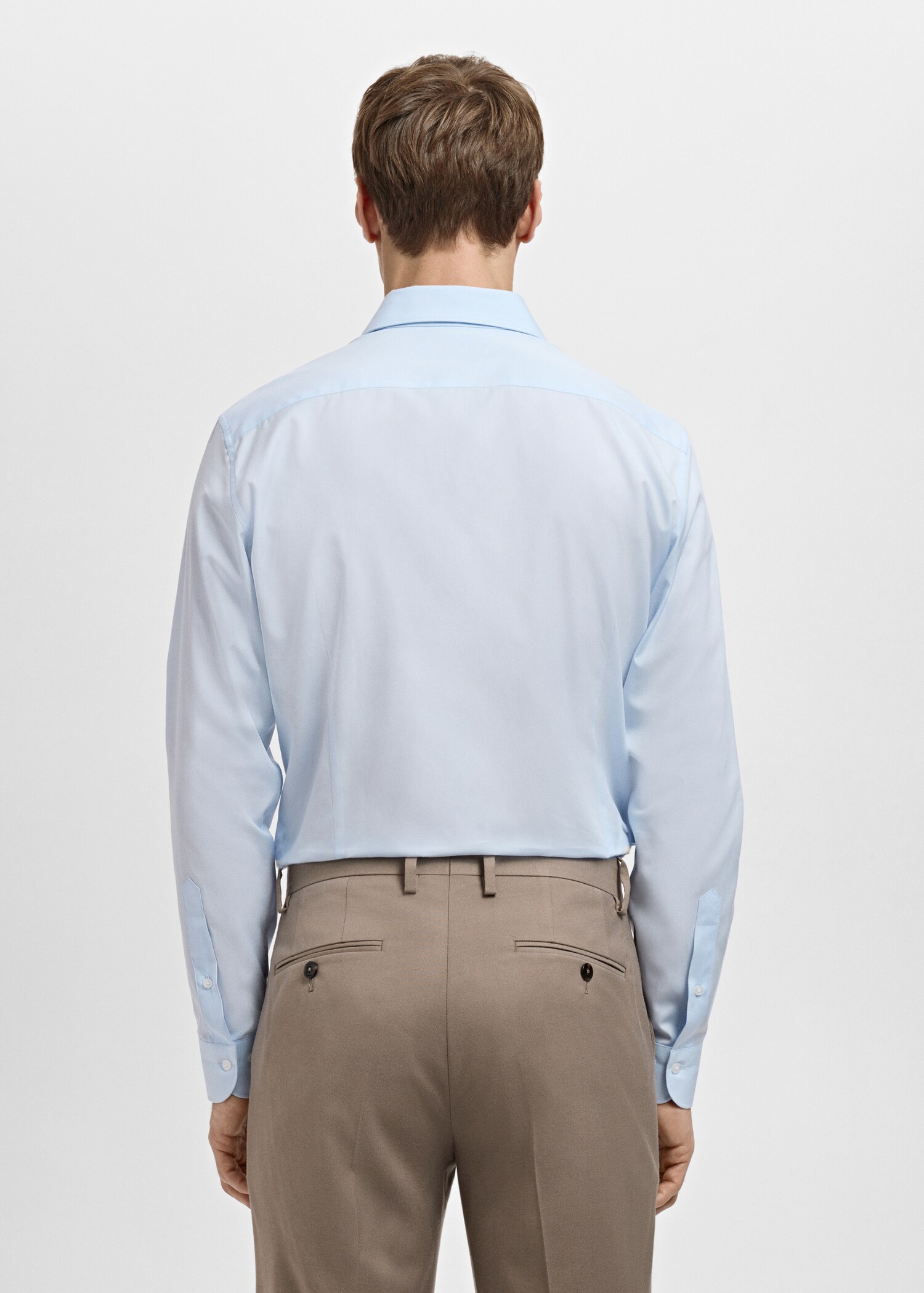Slim-fit cotton poplin suit shirt - Reverse of the article