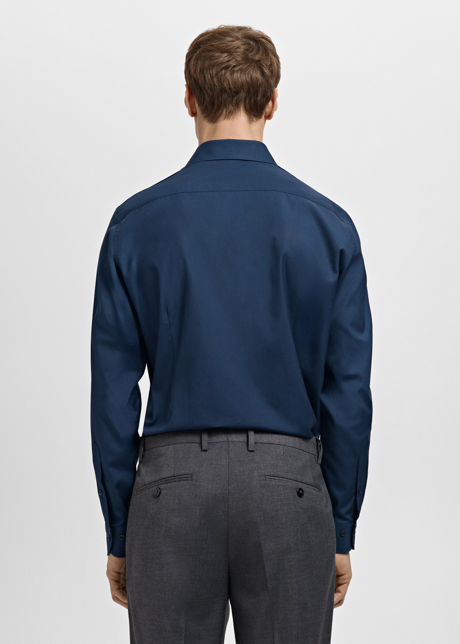 Slim-fit cotton poplin suit shirt - Reverse of the article