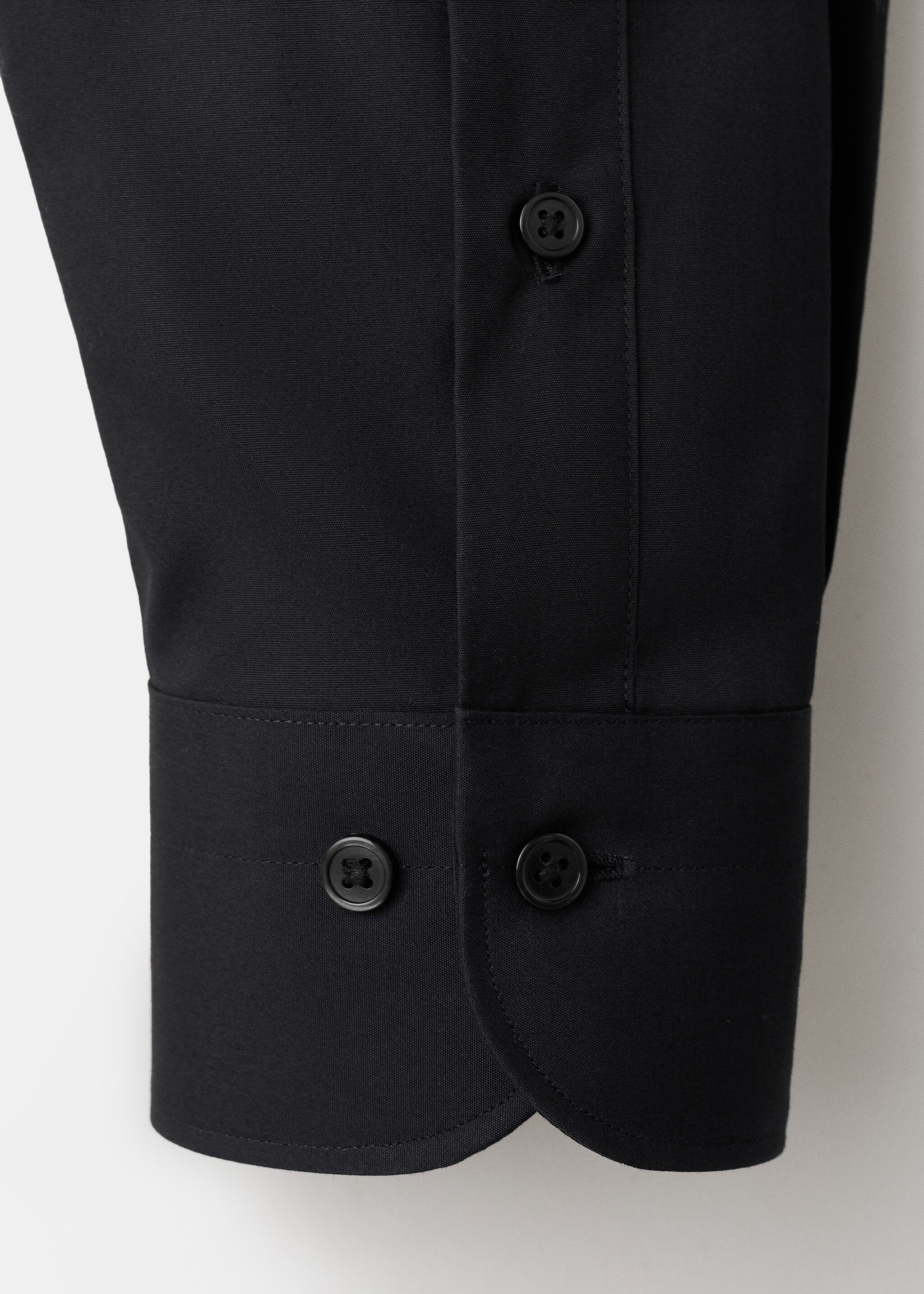 Slim-fit cotton poplin suit shirt - Details of the article 0, Black. Ref: 27061192-00.