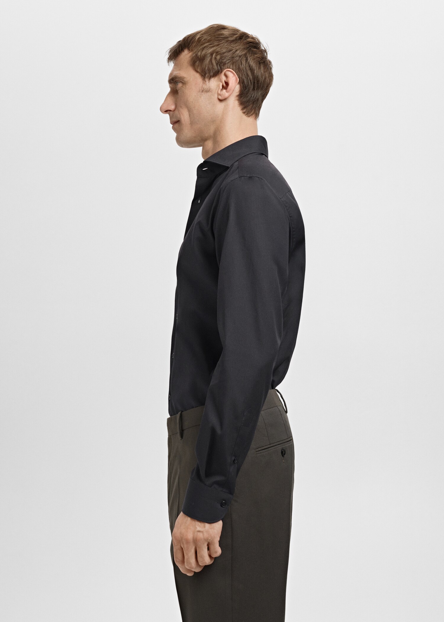 Slim-fit cotton poplin suit shirt - Details of the article 2