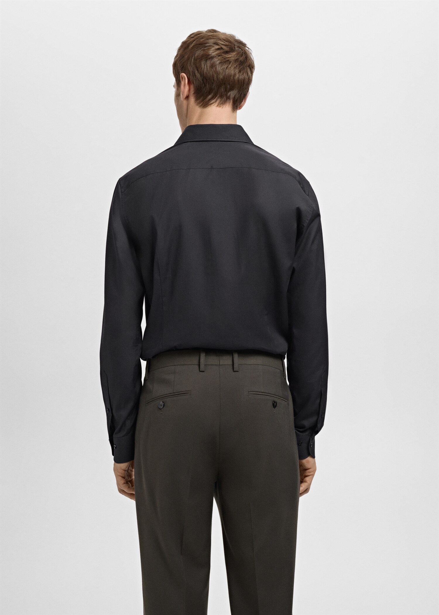 Slim-fit cotton poplin suit shirt - Reverse of the article