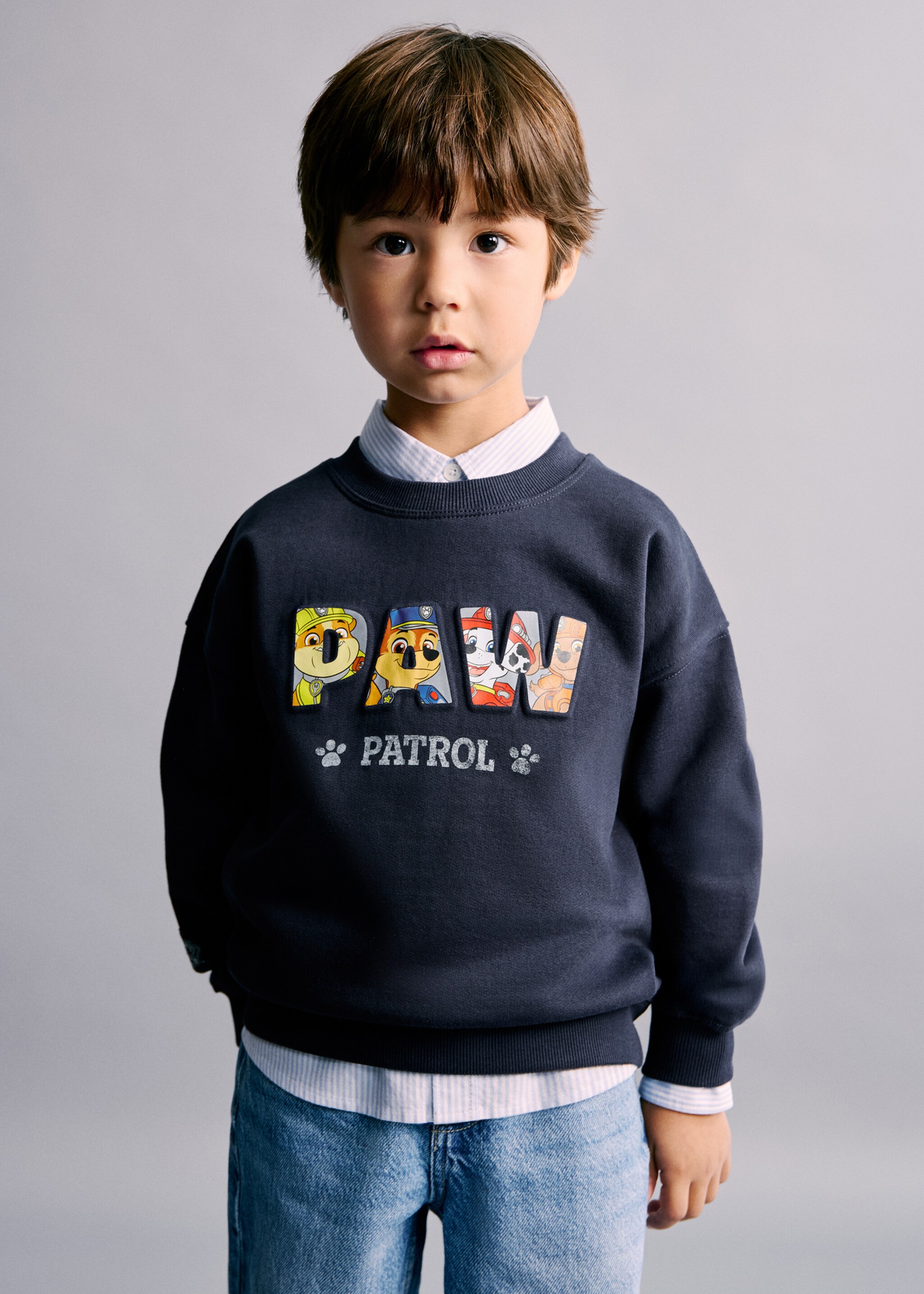 Sweat-shirt Pat'Patrouille - Plan moyen, Bleu marine. Ref: 27061193-00.