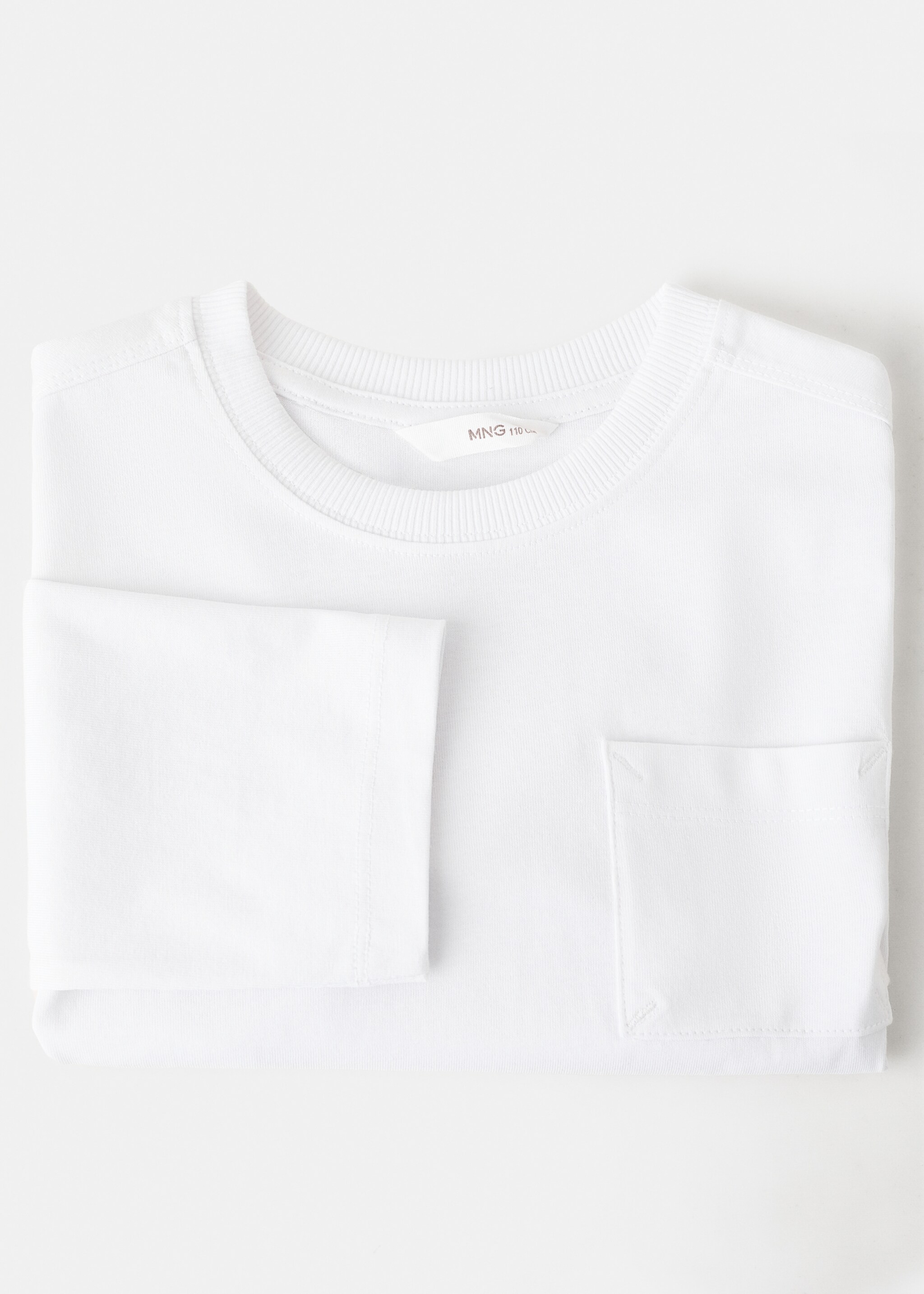 Pocket cotton T-shirt - Details of the article 0, White. Ref: 27061196-00.